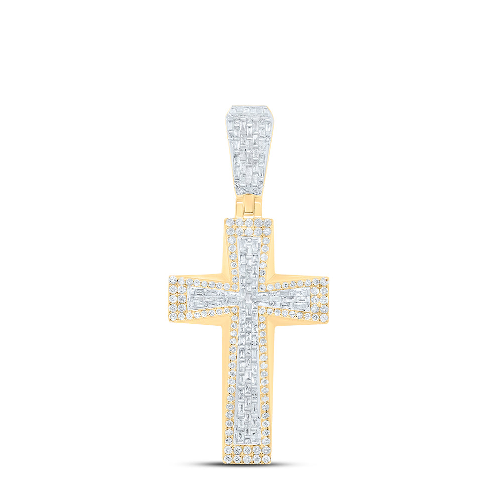 10Kt Gold 2 1/3Ctw-Dia P1 Cross Mens Charm