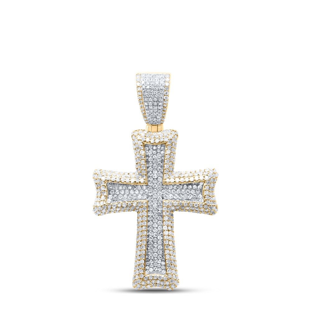 10Kt Gold 2 5/8Ctw-Dia P1 Cross Mens Charm