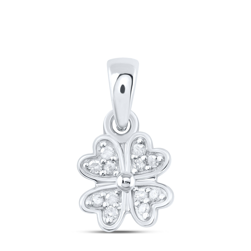 Sterling Silver 1/12Ctw-Dia P1 Gift Flower Pendant