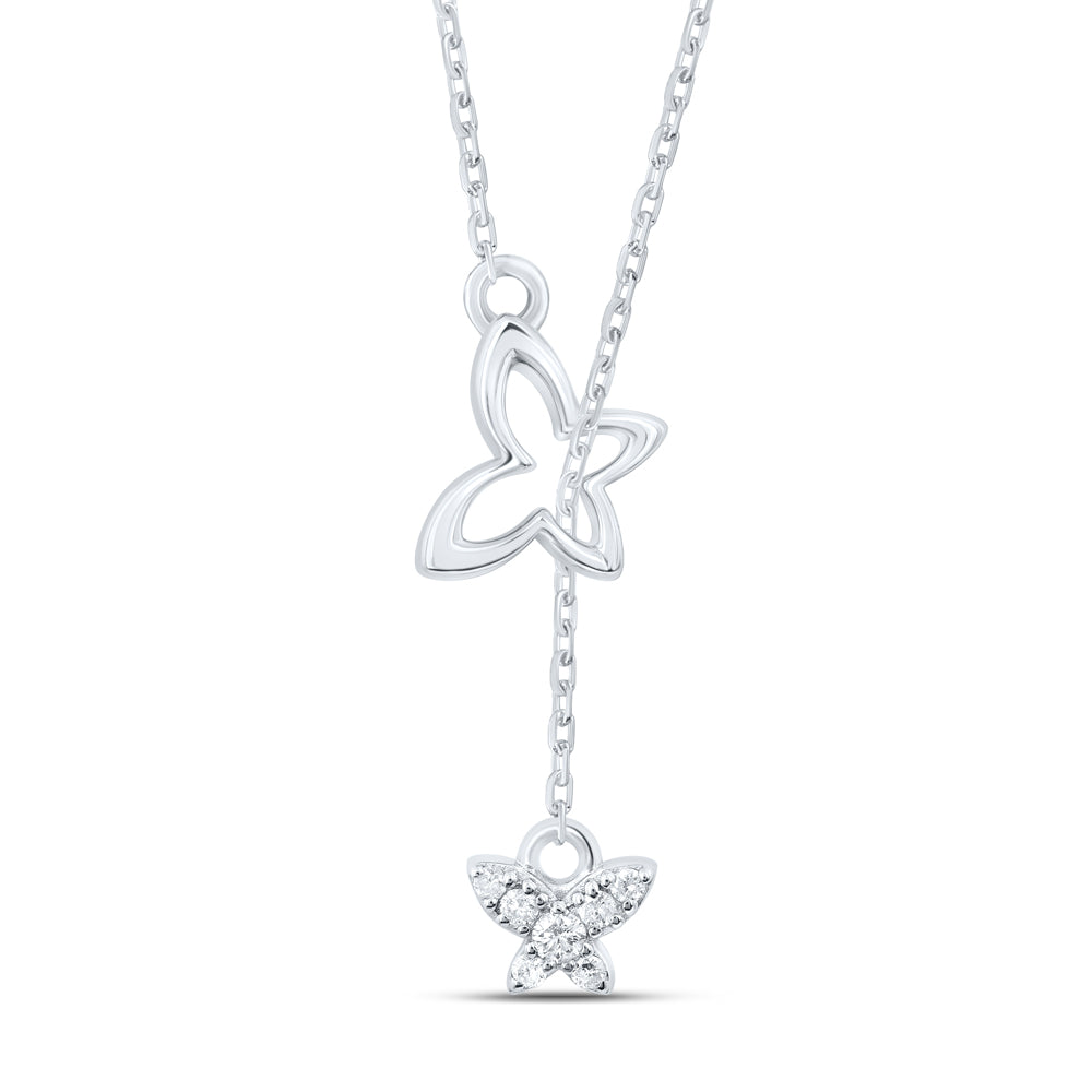 Sterling Silver 1/10Ctw-Dia P1 Gift Butterfly Necklace (16 Inch)