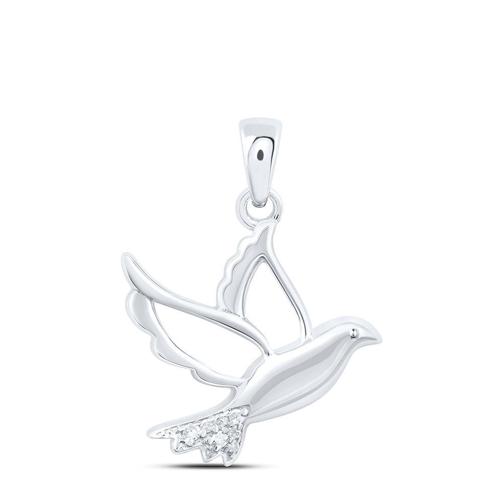 Sterling Silver 0.02Ctw-Dia P1 Gift Bird Pendant