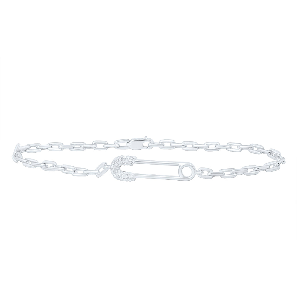 Sterling Silver 1/8Ctw-Dia P1 Gift Bracelet (7 Inch)