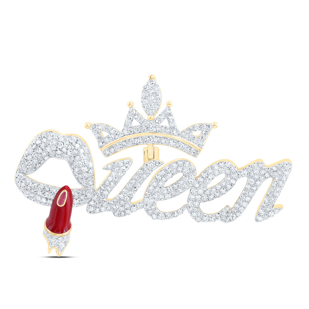 10Kt Gold 1 3/4Ctw-Dia Nk Queen" Crown Fashion Pendant"