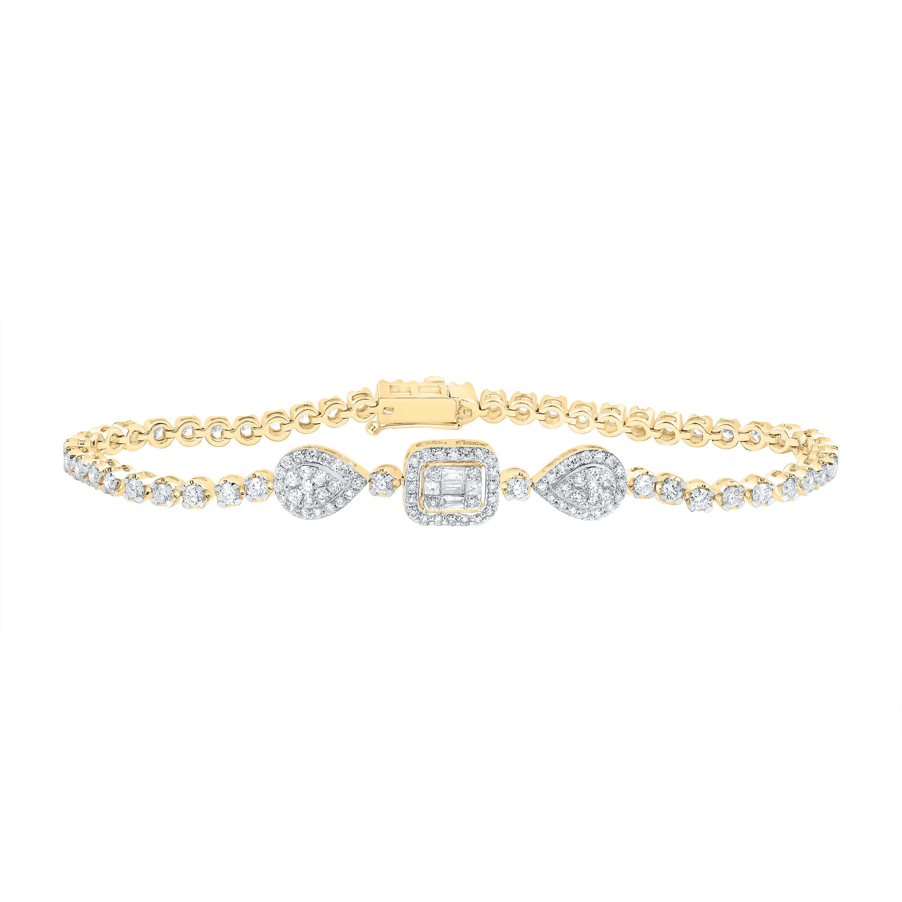 14Kt Gold 2 1/4Ctw-Dia Ana M Fashion Bracelet ( 7 Inch )