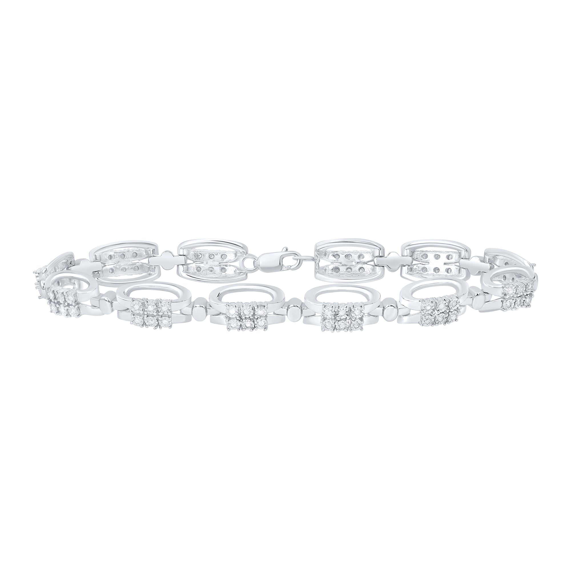 Sterling Silver 1/3Ctw-Dia P3 Gift Bracelet(7 Inch)