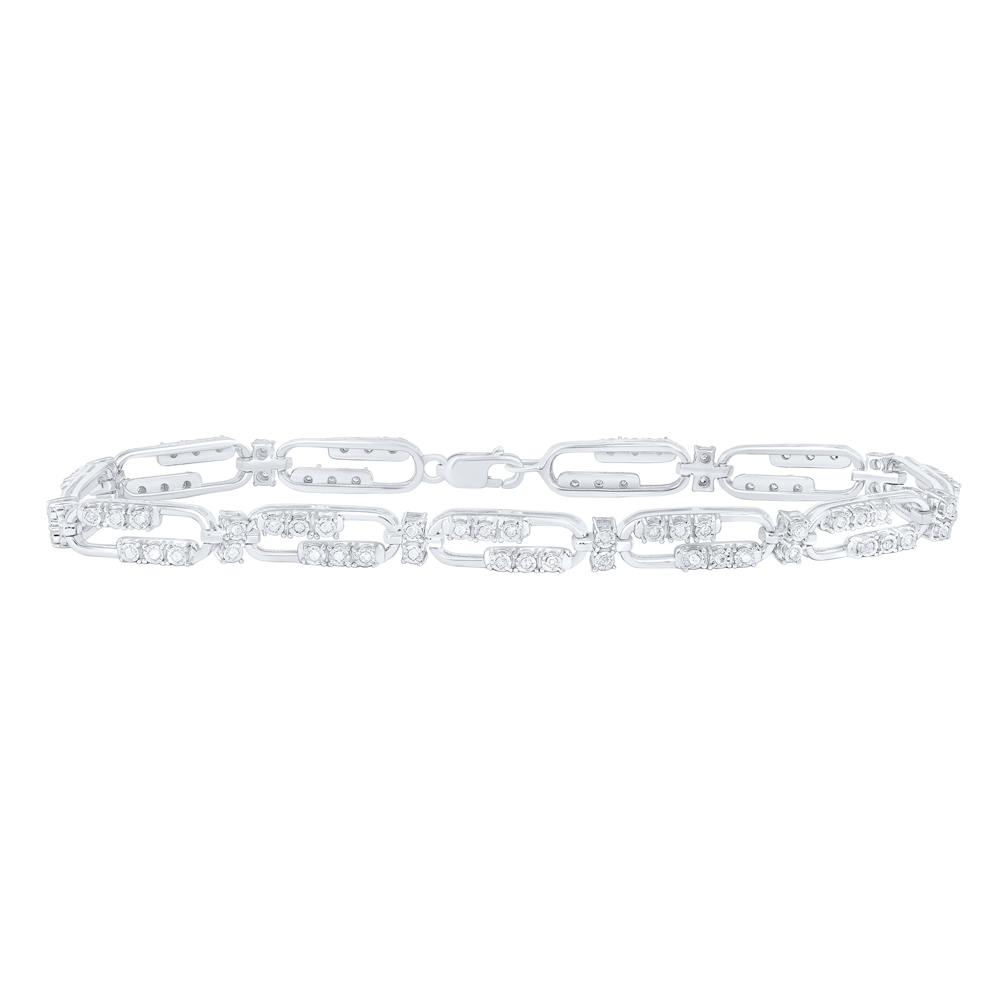 Sterling Silver 3/8Ctw-Dia P3 Gift  Bracelet(7 Inch)