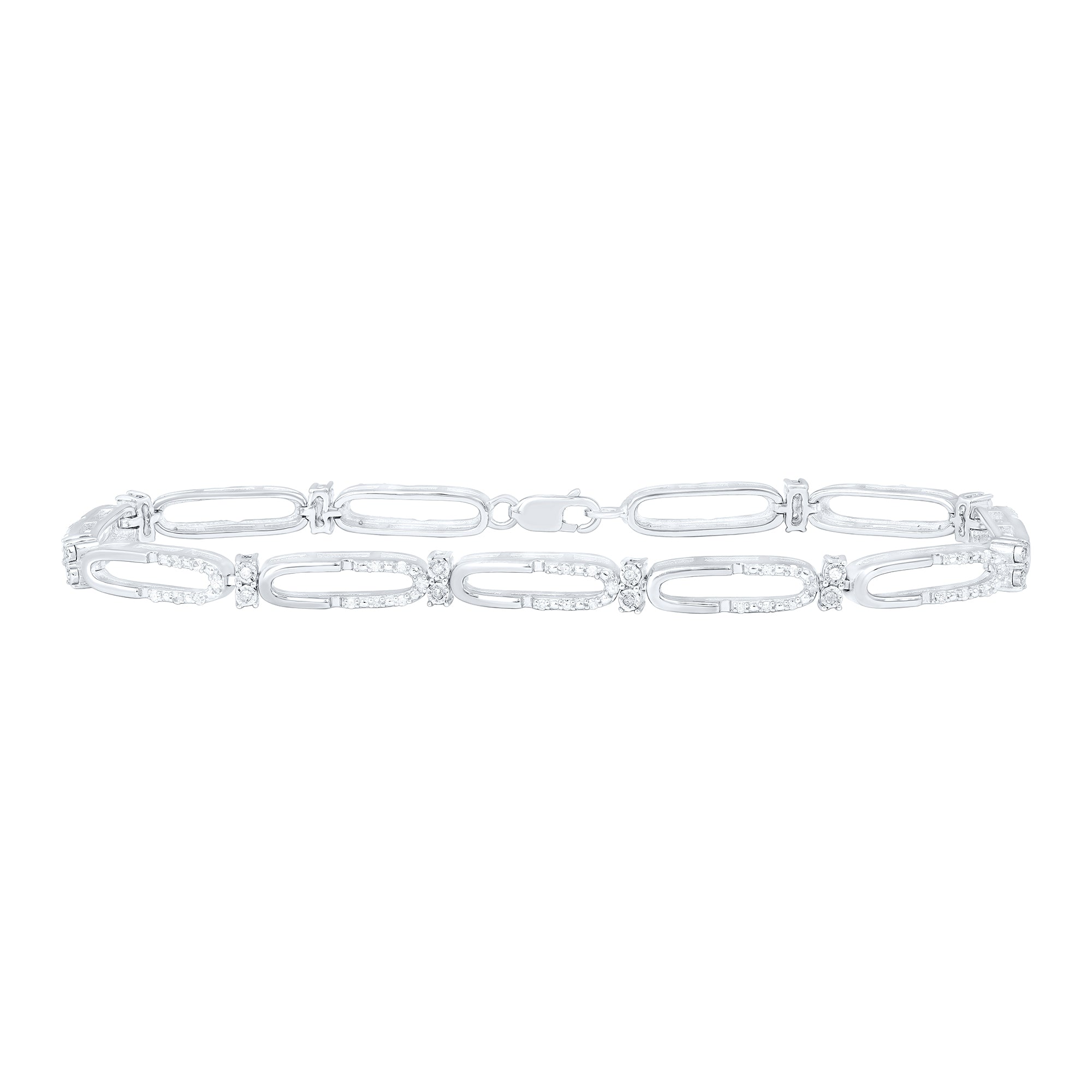 Sterling Silver 3/8Ctw-Dia P3 Gift Bracelet(7 Inch)