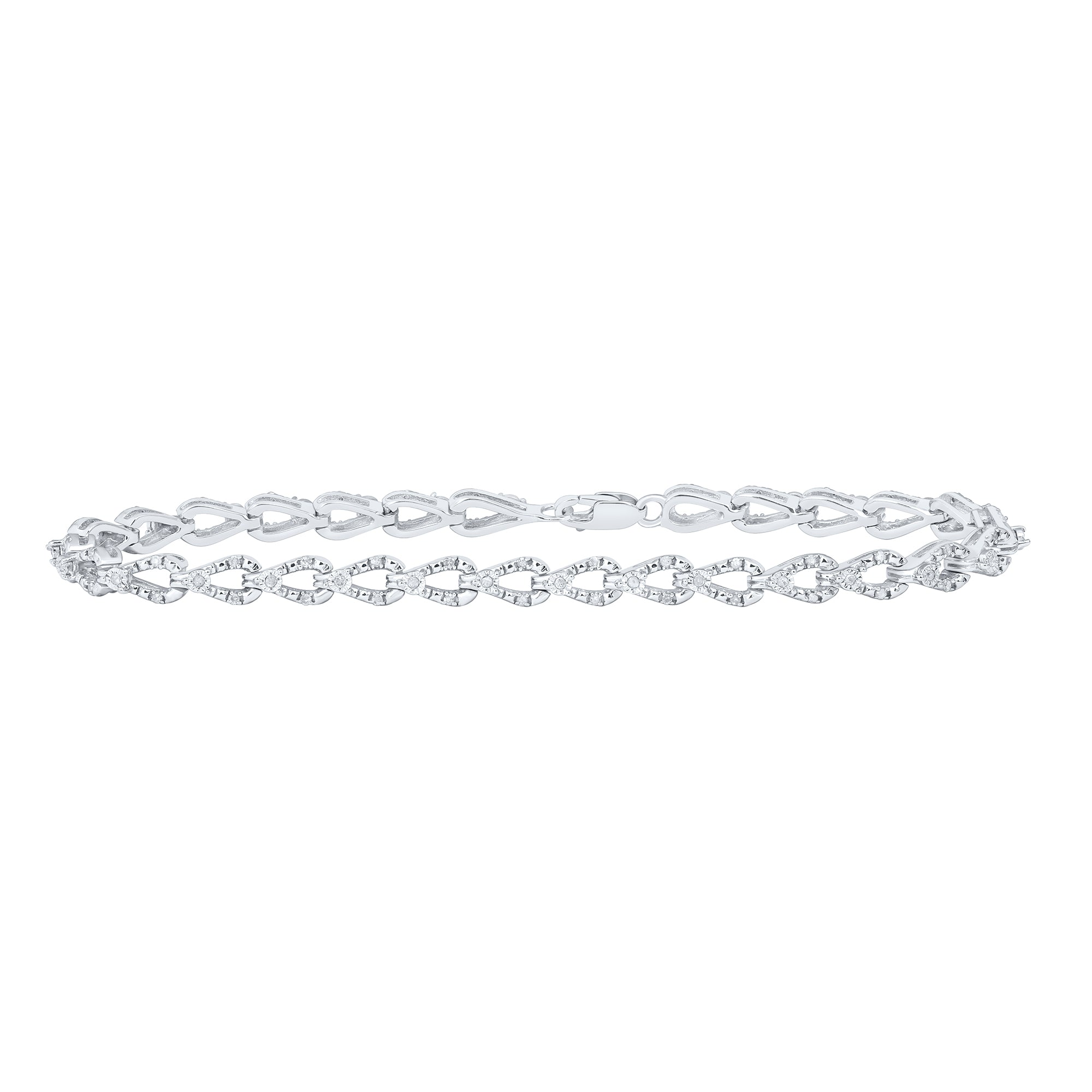 Sterling Silver 3/8Ctw-Dia P3 Gift  Bracelet(7 Inch)