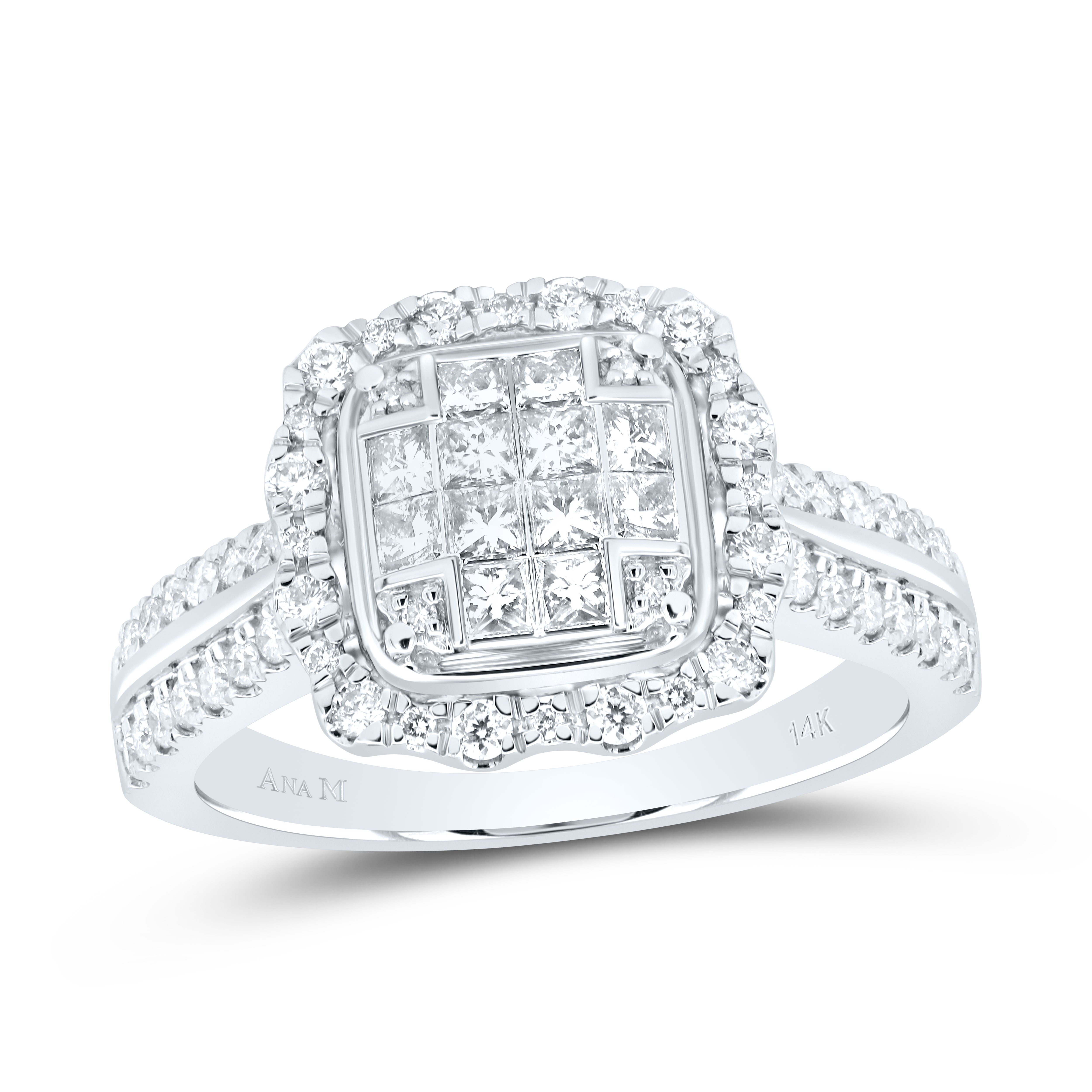 7/8Ctw-Dia Cn Fashion Cushion Ring (4.81 grams)