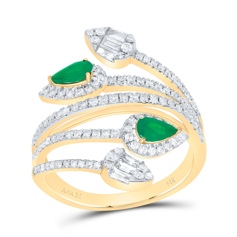 5/8Ctw-Dia Ana M 1/3Ctw-Ps-Em Nat Gem Ring (4.39 grams)