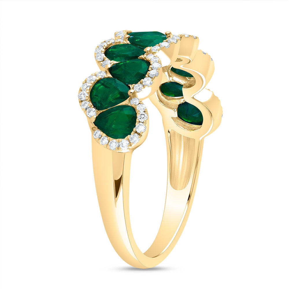 1/5Ctw-Dia Ana M 1 1/2Ctw Ps-Em Nat Gem Ring (2.55 grams)