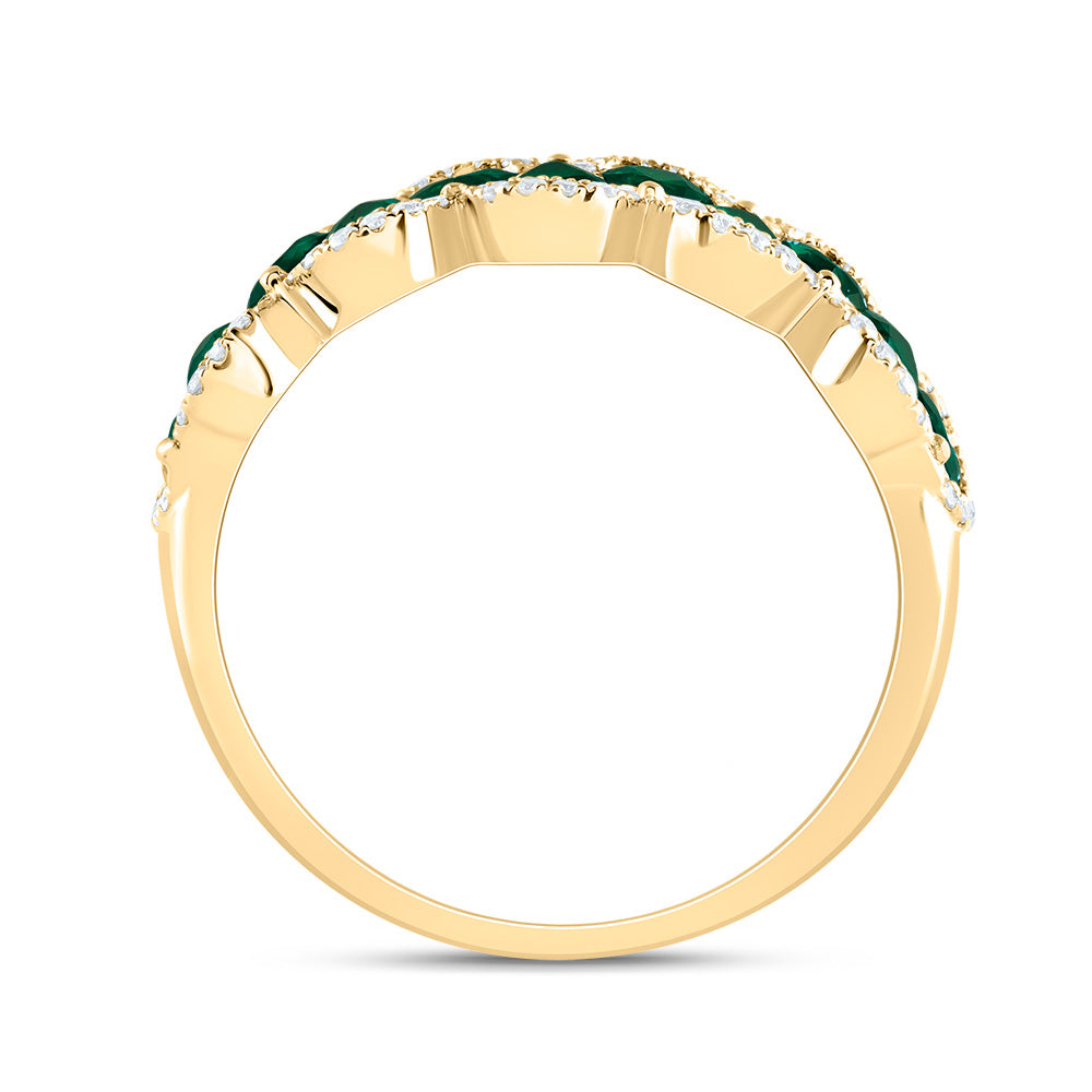 1/5Ctw-Dia Ana M 1 1/2Ctw Ps-Em Nat Gem Ring (2.55 grams)