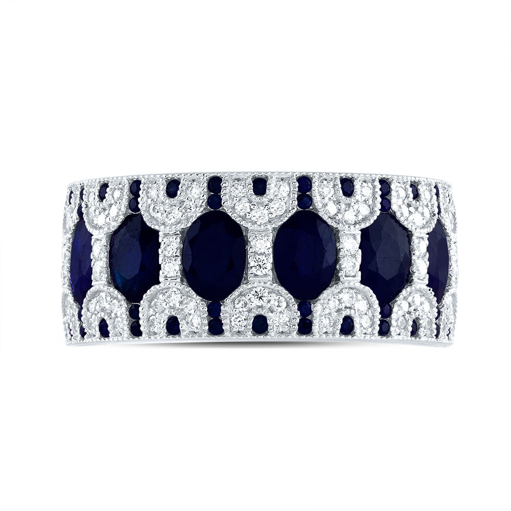 1/3Ctw-Dia Ana M 2 1/4Ctw Ov-Bs, 1/5Ctw Rd-Bs Nat Gem Ring (6.39 grams)