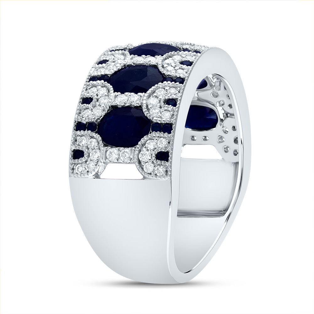 1/3Ctw-Dia Ana M 2 1/4Ctw Ov-Bs, 1/5Ctw Rd-Bs Nat Gem Ring (6.39 grams)