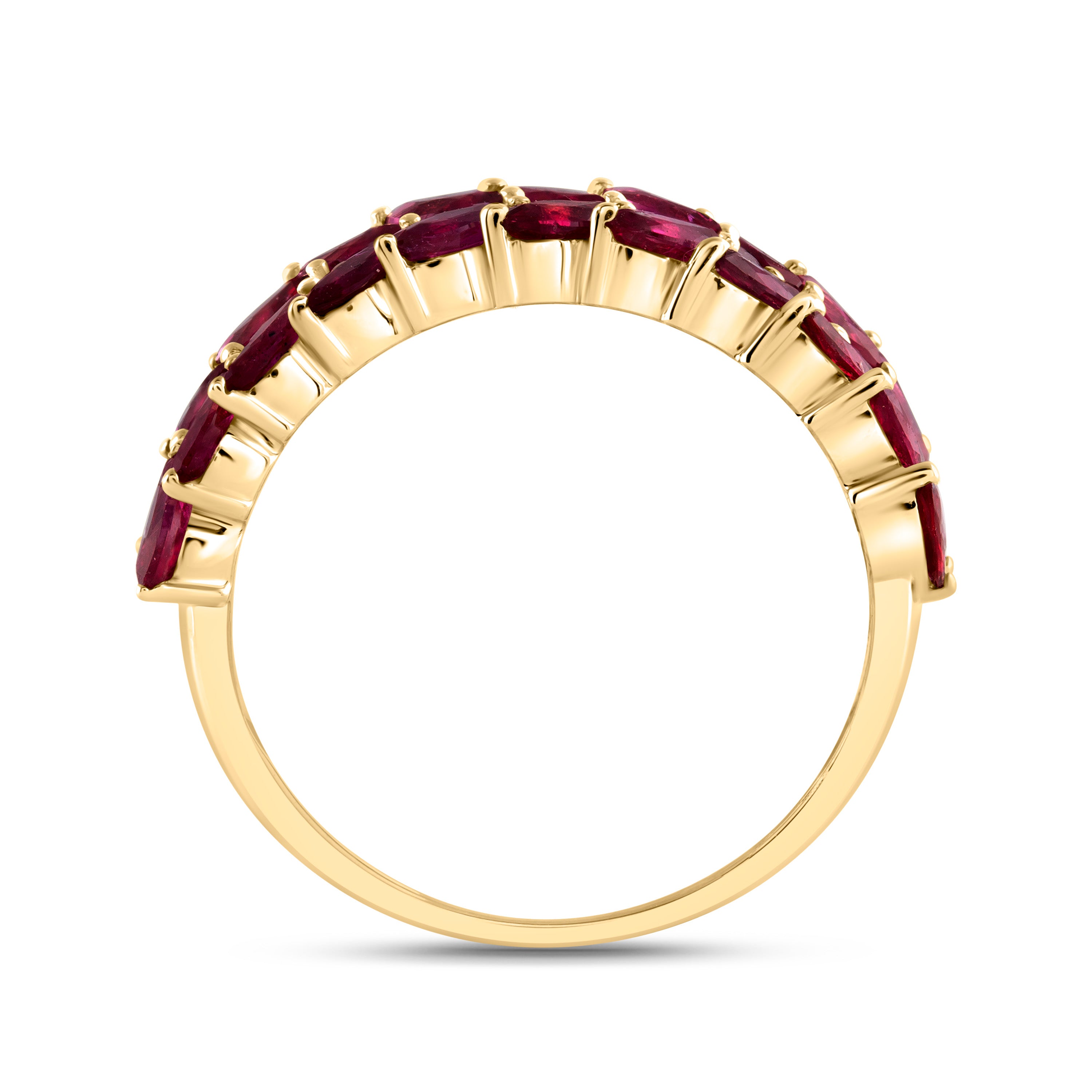 1/3Ctw-Diamond Ana M 2Ctw Mq-Ru, 1/2Ctw Rd-Ru Nat Gem Ring (3.09 grams)