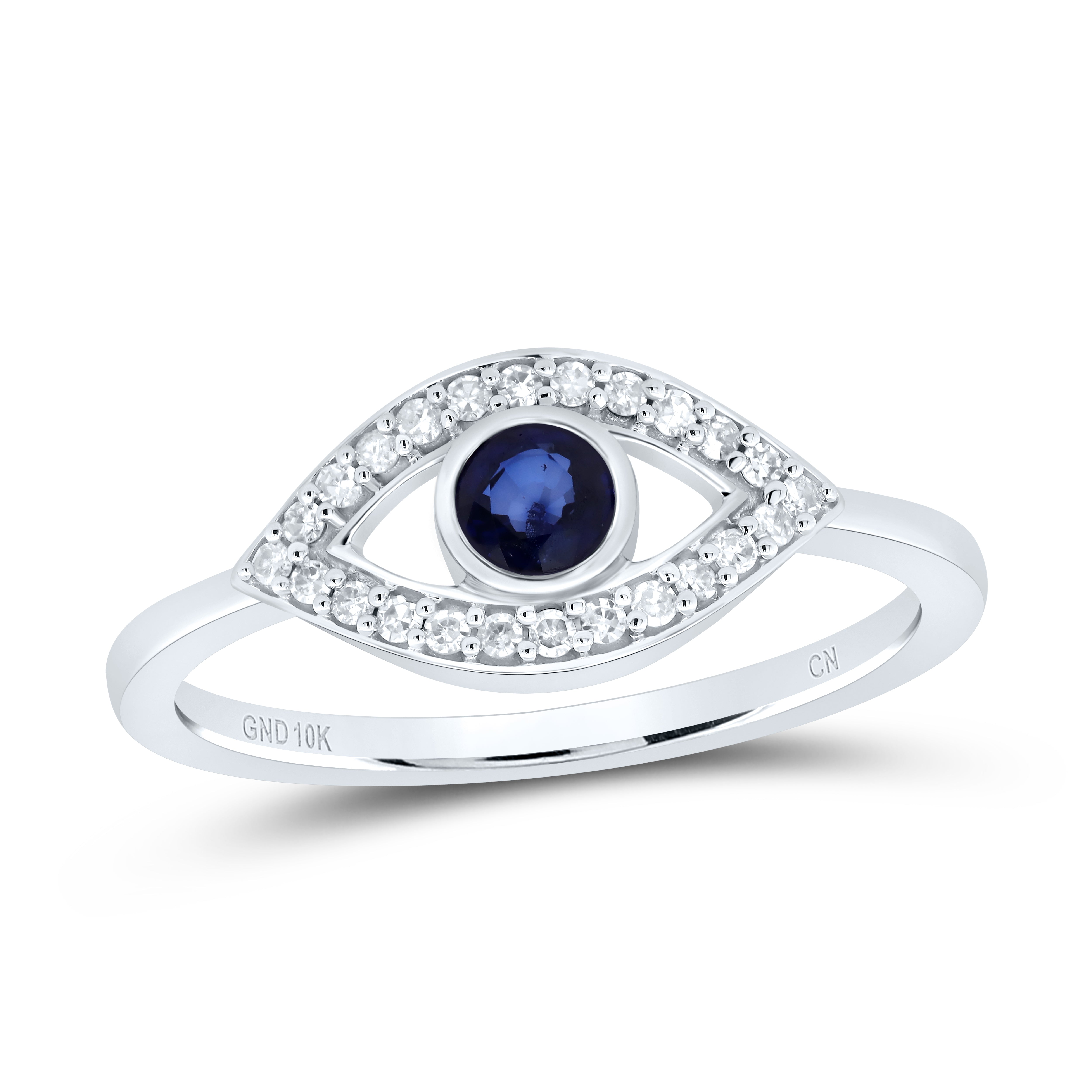 1/8Ctw-Dia Cn 3.8Mm-Rd-Bs, Nat Gem Eye Ring (2.02 grams)