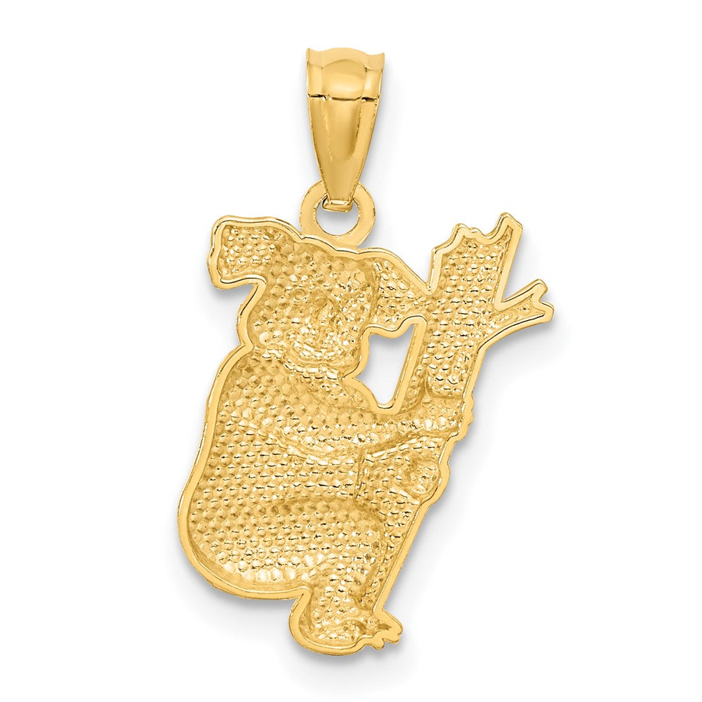 14k Yellow Gold 12 mm Textured Koala Pendant (0.86 grams)