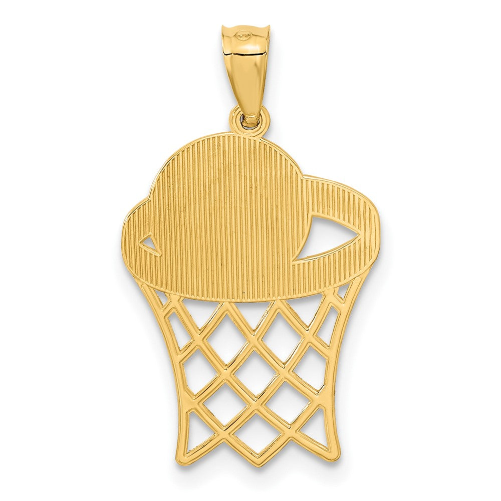 14k Yellow Gold 15 mm Basketball Pendant (1.04 grams)