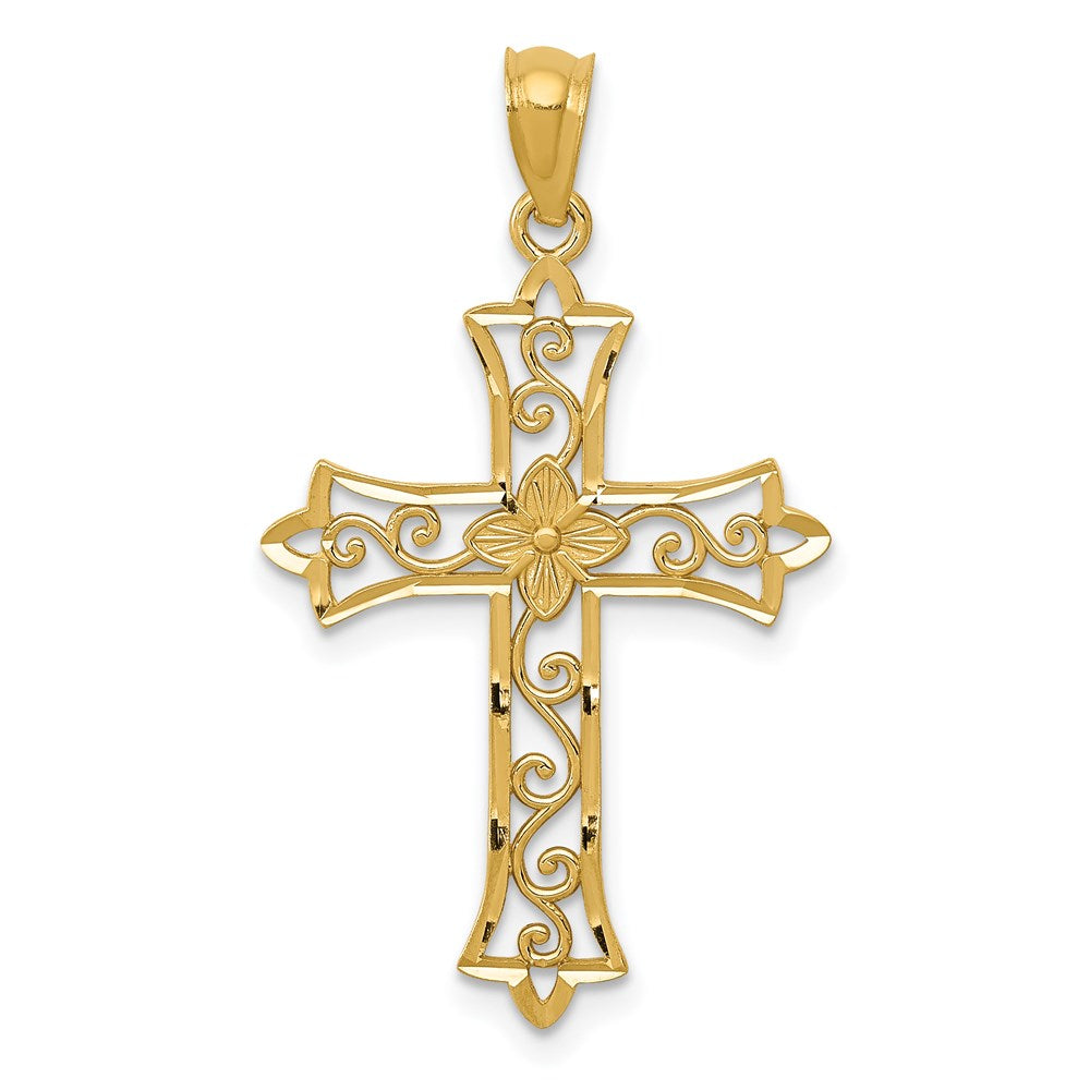 14k Yellow Gold 18 mm Cross Pendant (0.89 grams)