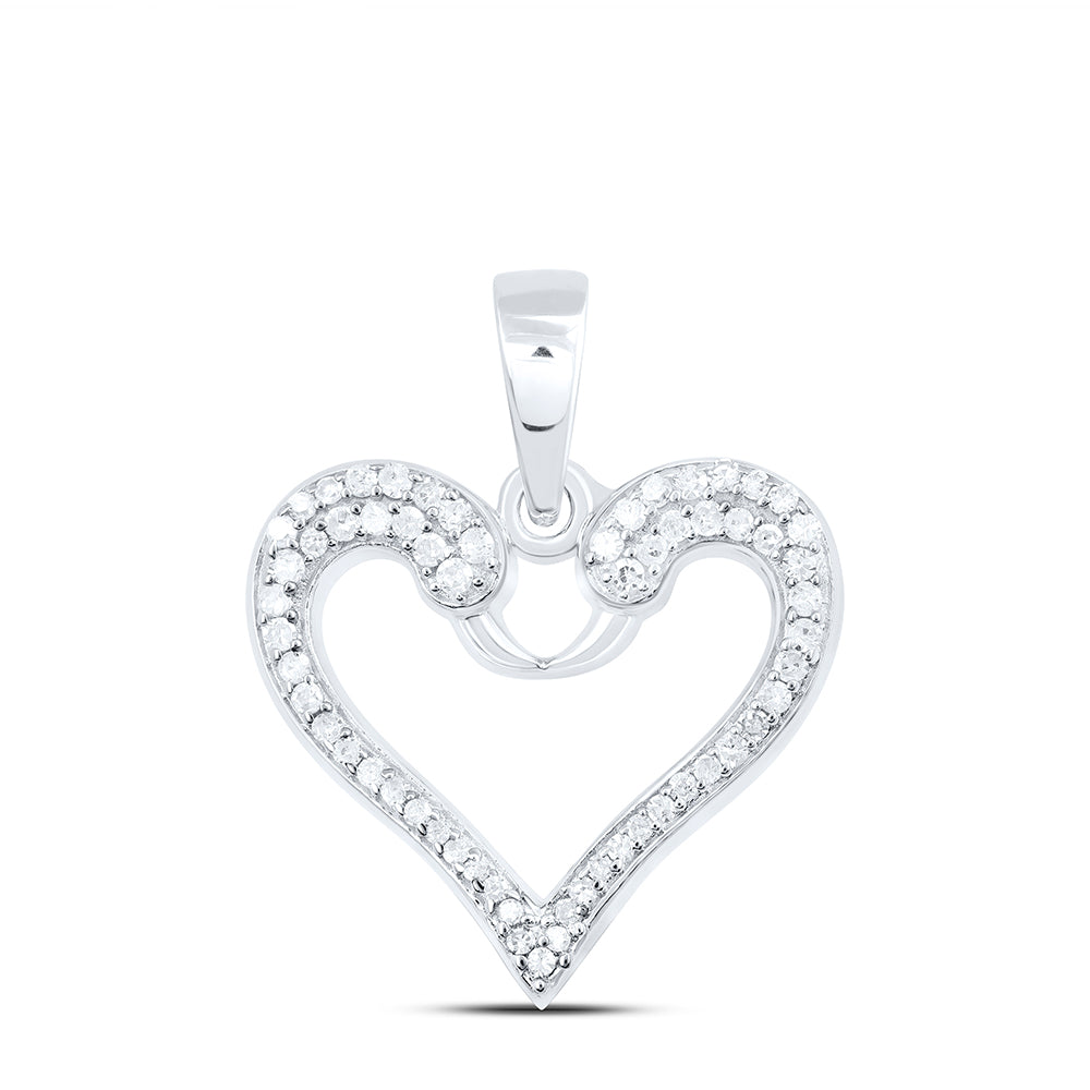 Sterling Silver 1/5Ctw-Dia P1 Gift Heart Pendant