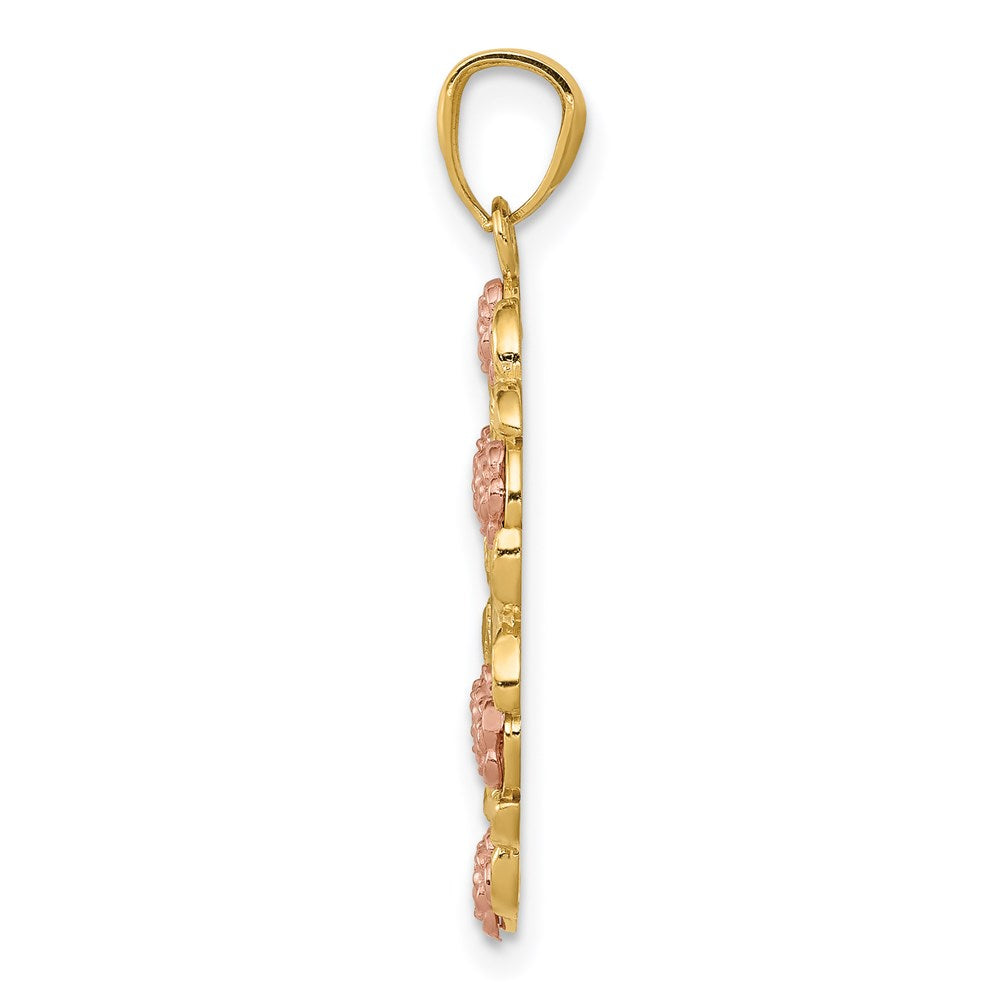 14k Two-tone 15 mm  Guadalupe Pendant (1.4 grams)