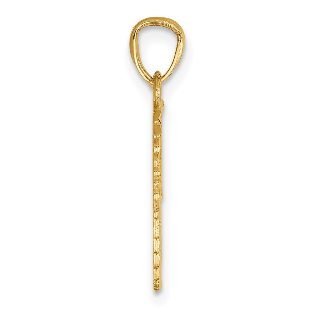 14k Yellow Gold 15 mm Break Apart Diamond-cut Wings Pendant (1.05 grams)