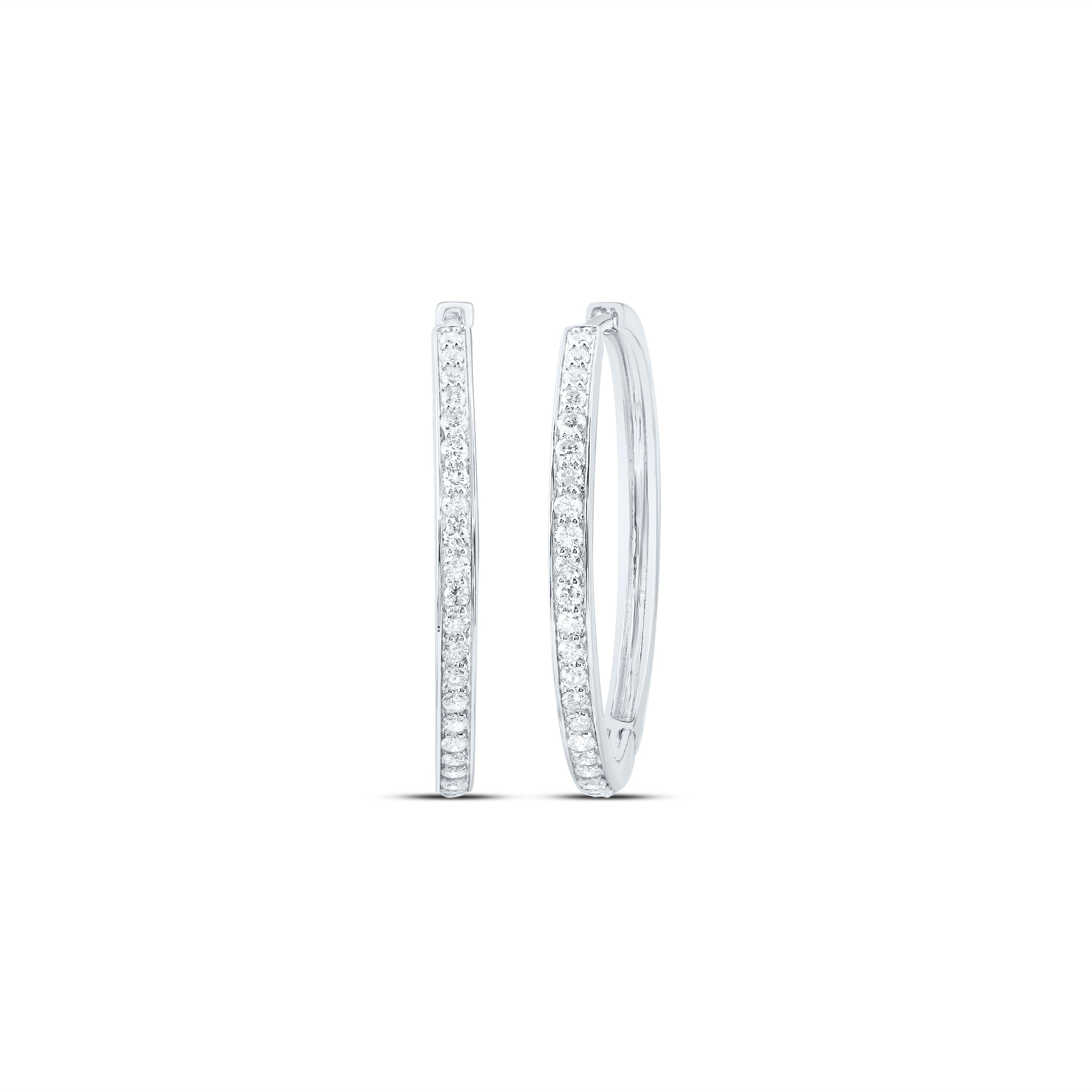 10Kt Gold 7/8Ctw-Dia Cn Fashion Hoop Earring