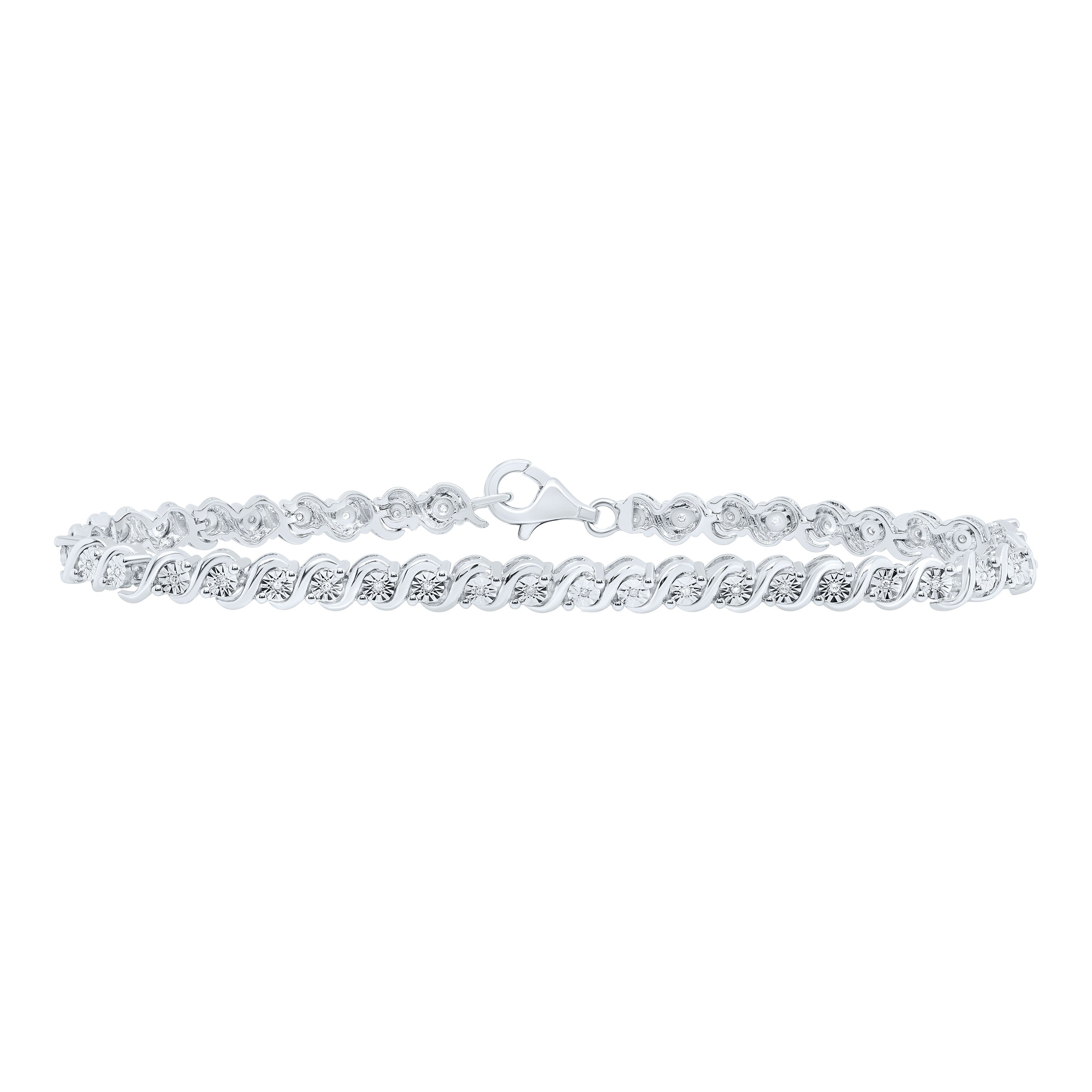 Sterling Silver 1/10Ctw-Dia P1 Gift Bracelet (7 Inch)