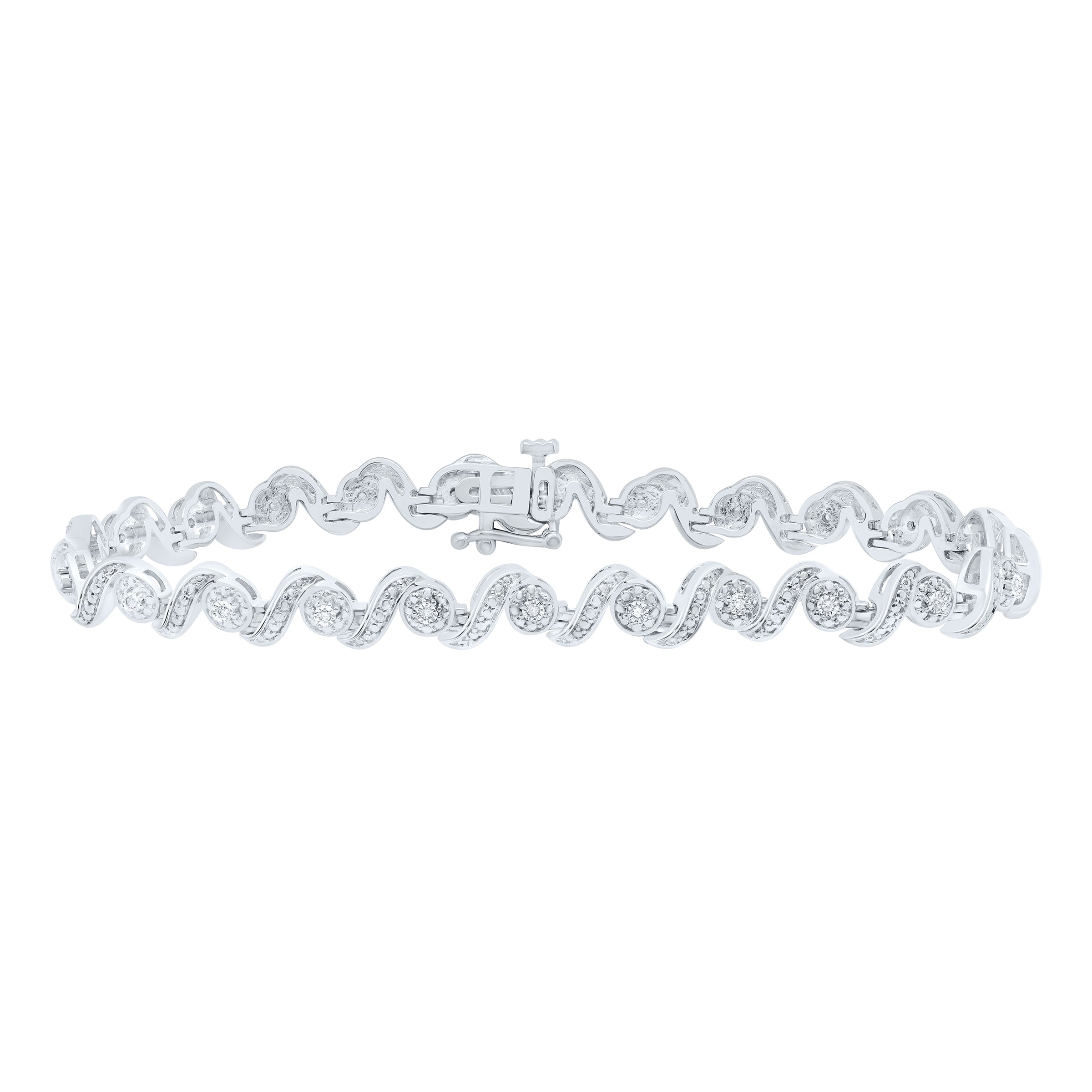 Sterling Silver 1/10Ctw-Dia P1 Gift Bracelet(7 Inch)