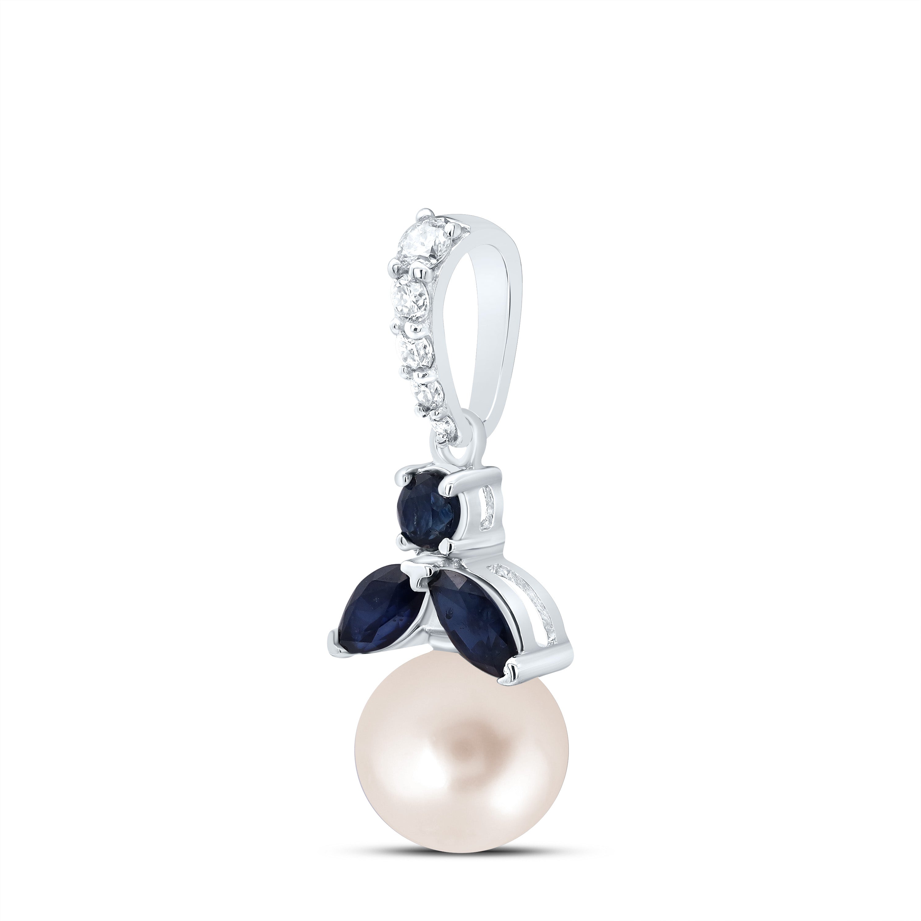 1/20Ctw-Dia Ana M 1/5 Bs, 6Mm-Pearl Nat Gem Pendant (0.444733 grams)