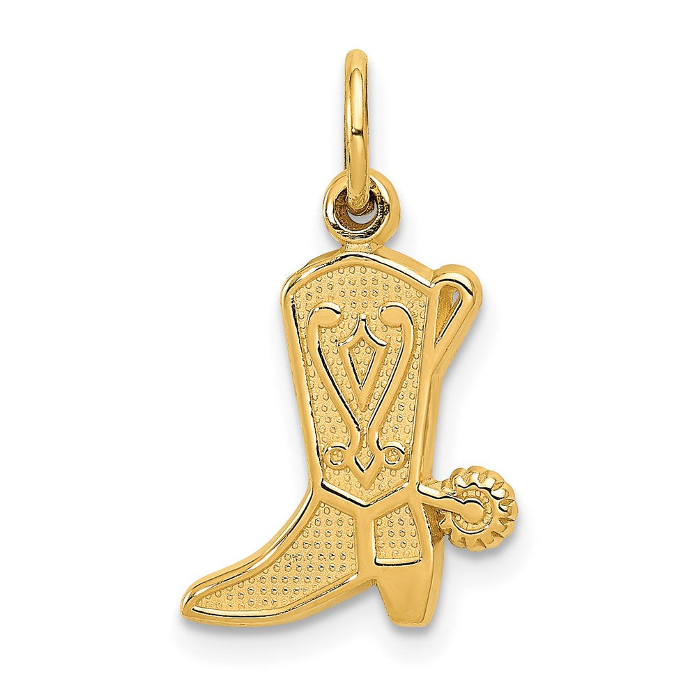 14k Yellow Gold 12 mm Cowboy Boot Charm (1.04 grams)