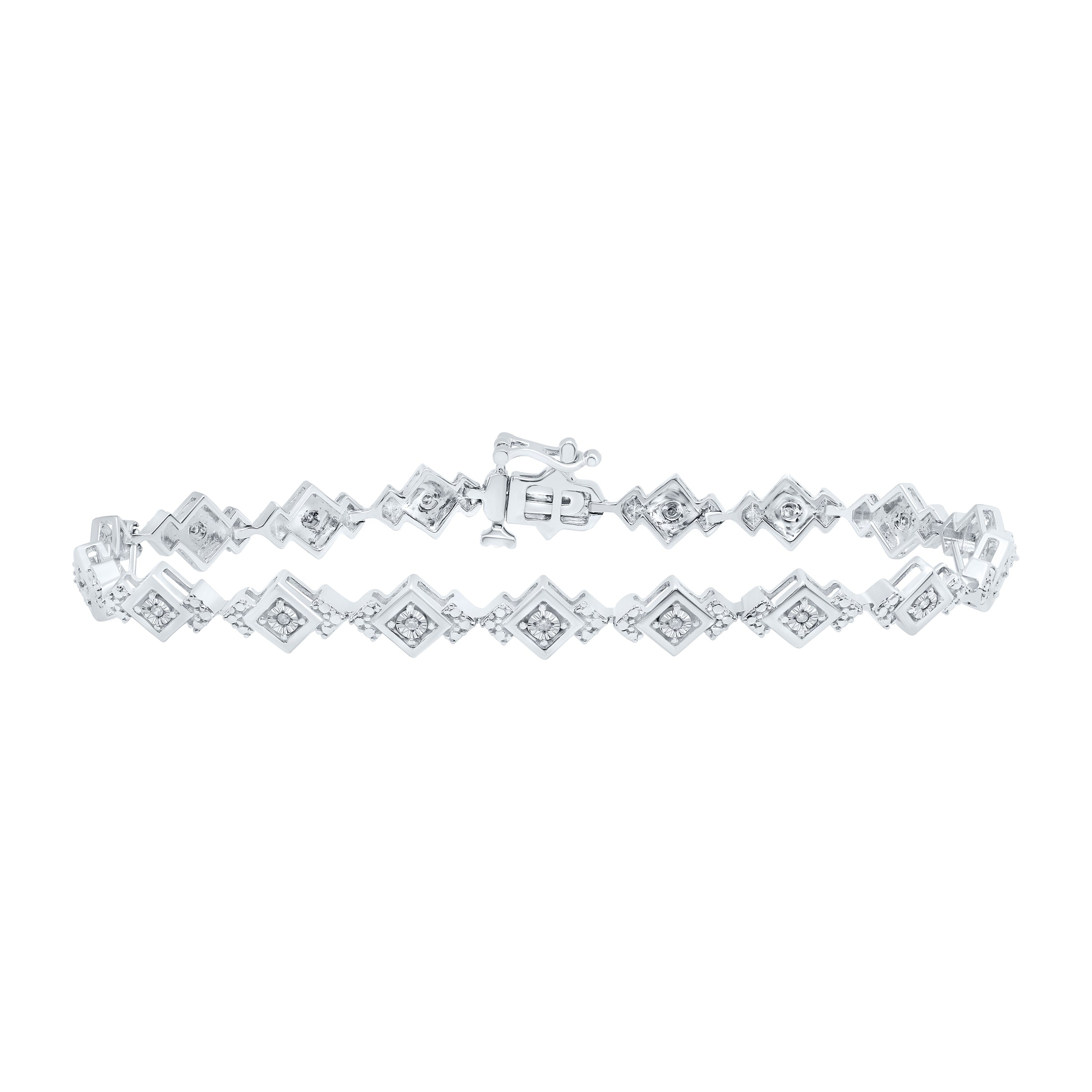 Sterling Silver 1/10Ctw-Dia P1 Gift Bracelet(7 Inch)