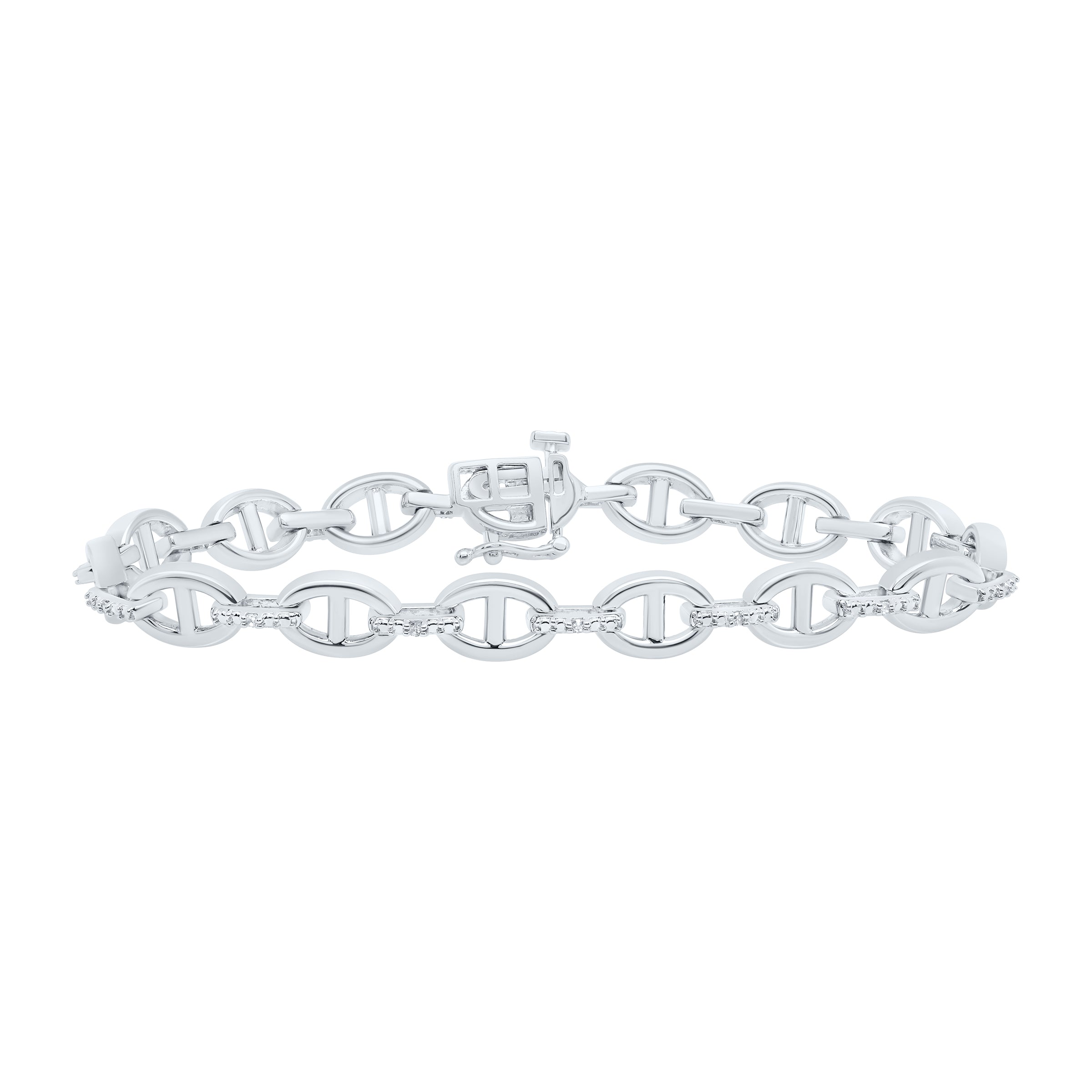 Sterling Silver 1/10Ctw-Dia P1 Gift Bracelet(7 Inch)