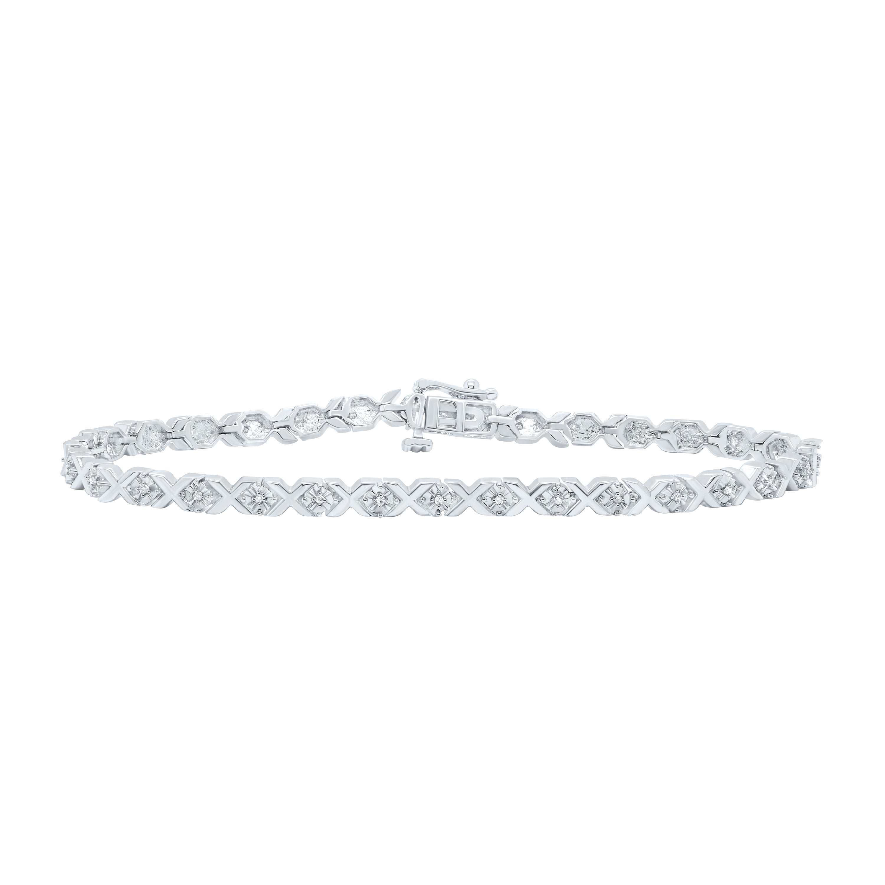 Sterling Silver 1/10Ctw-Dia P1 Gift Bracelet(7 Inch)