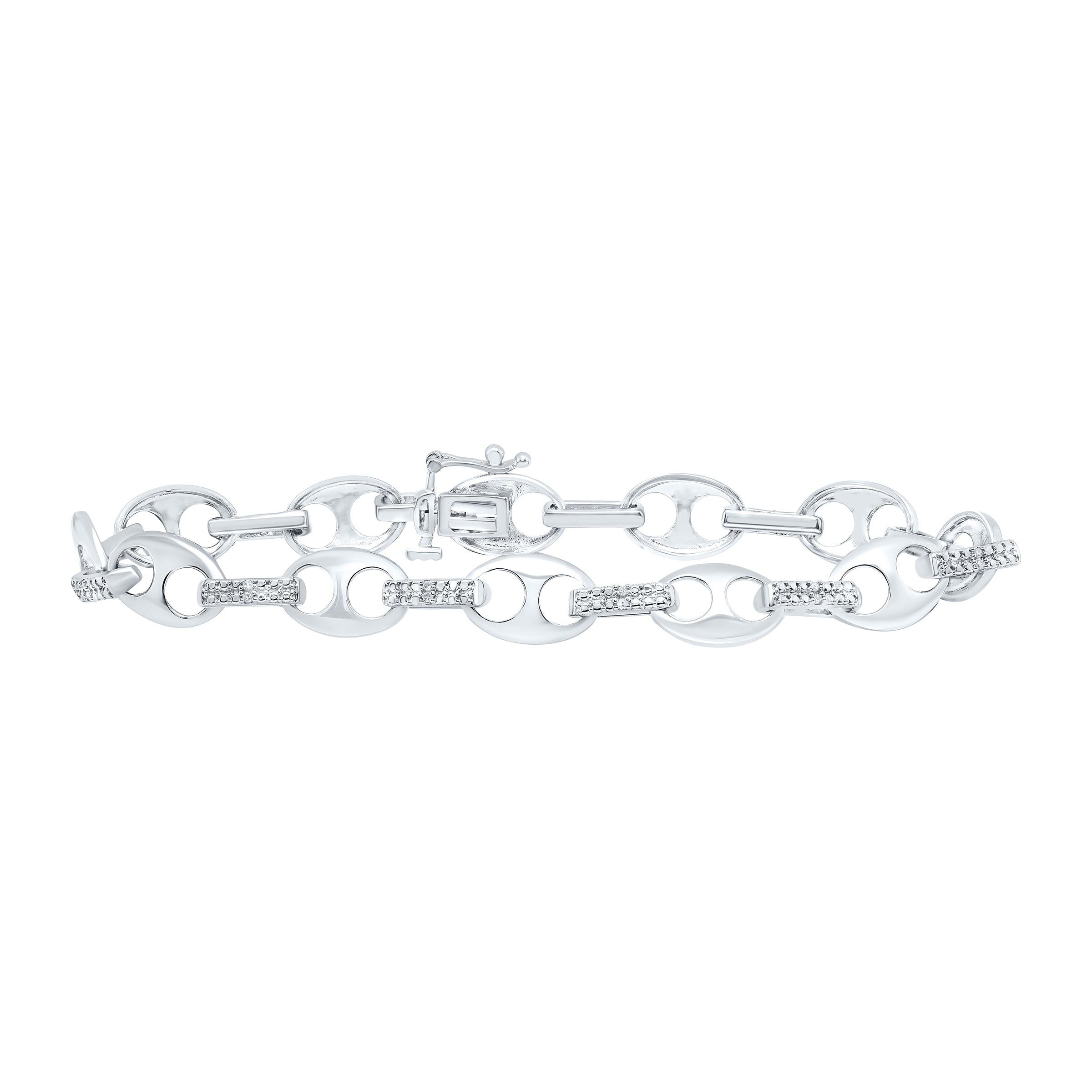 Sterling Silver 1/10Ctw-Dia P1 Gift Bracelet(7 Inch)