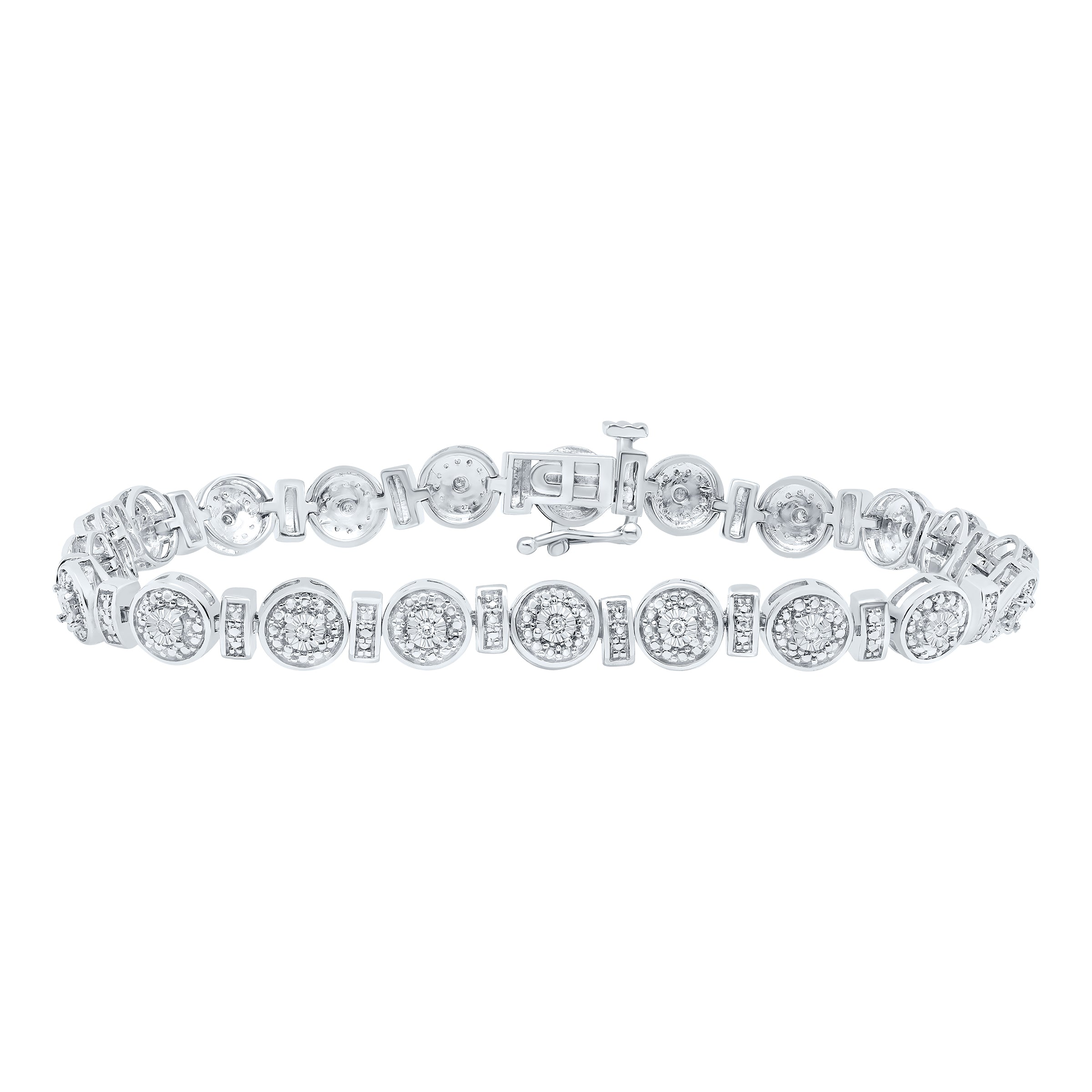 Sterling Silver 1/10Ctw-Dia P1 Gift Bracelet(7 Inch)