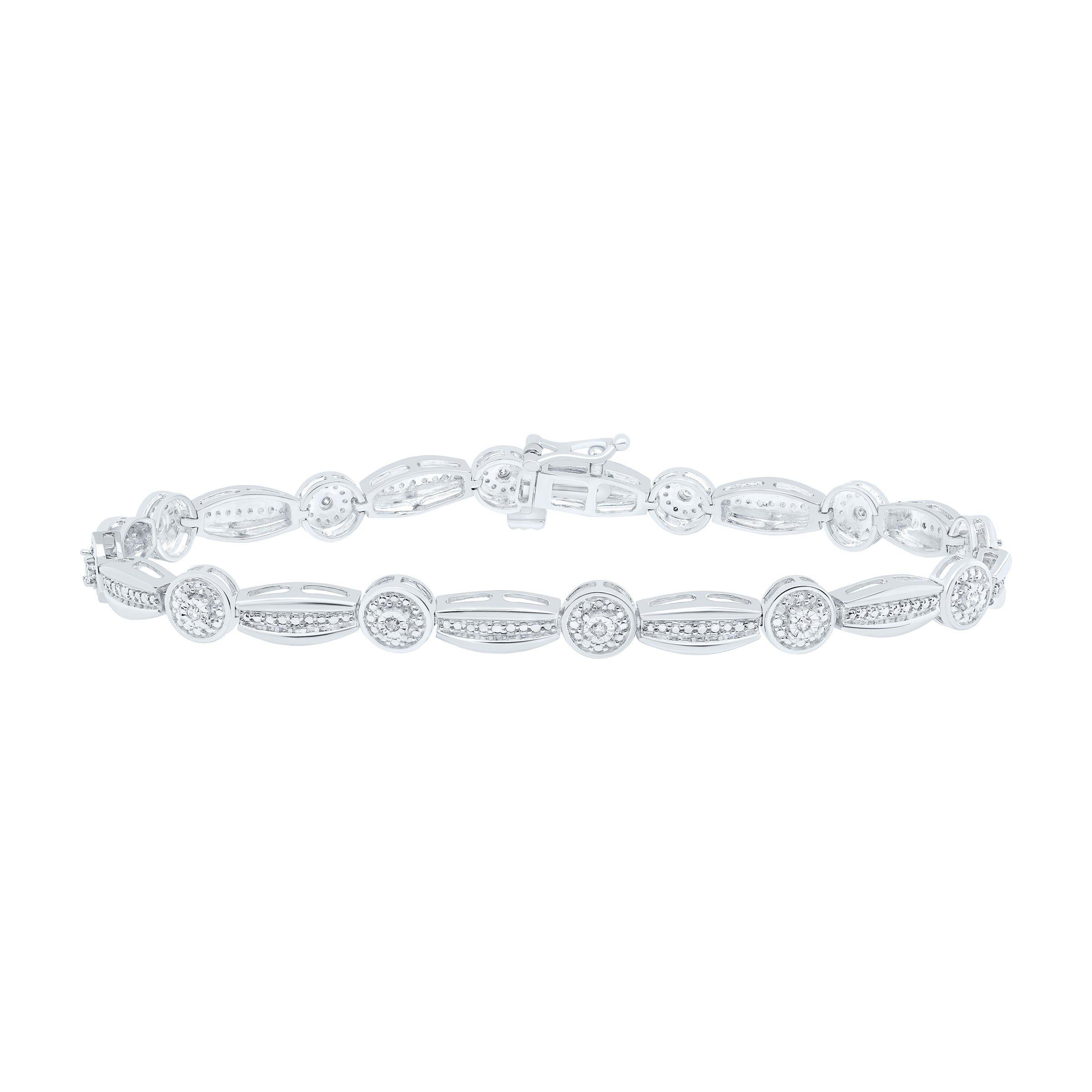 Sterling Silver 1/10Ctw-Dia P1 Gift Bracelet(7 Inch)