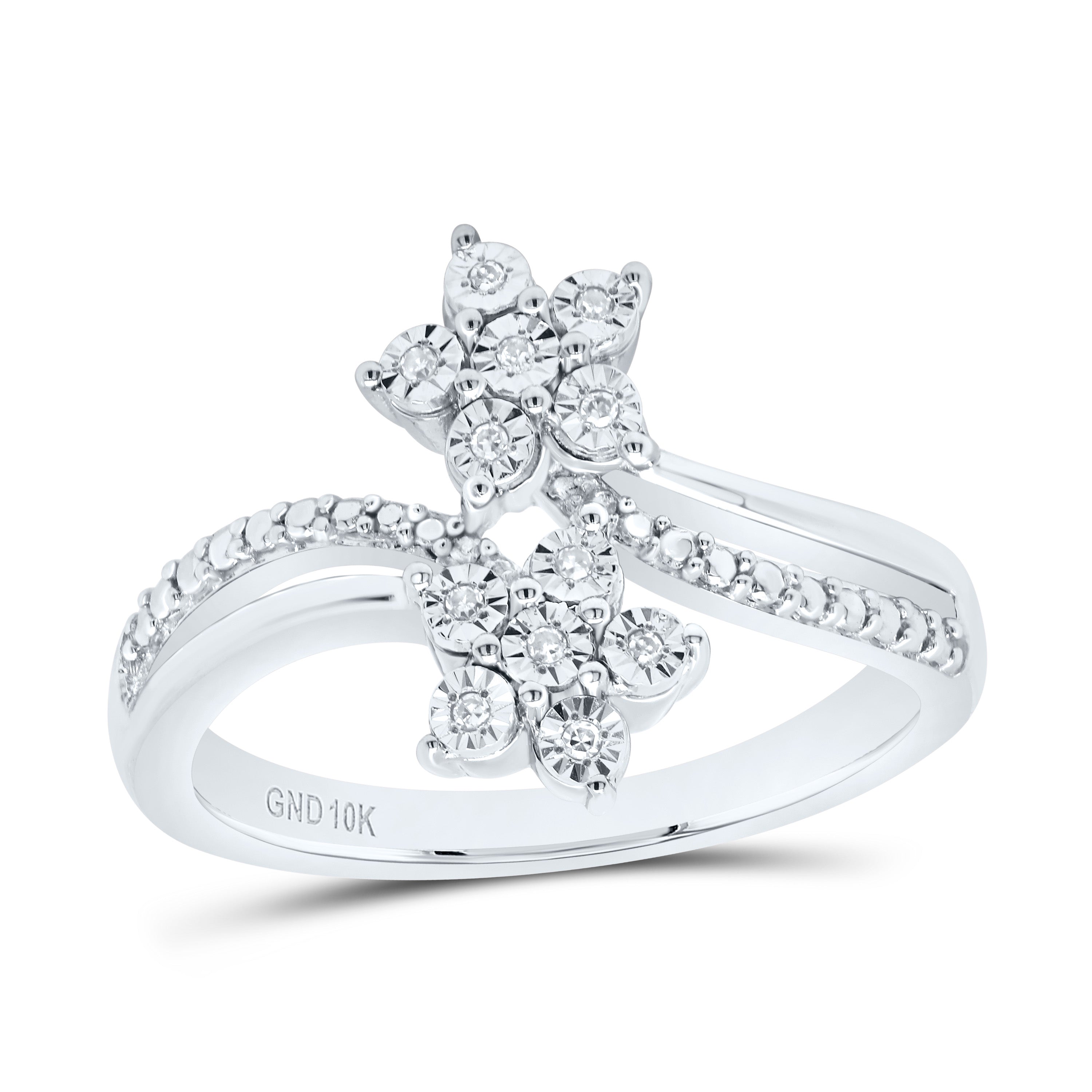 1/20Ctw-Nat Diamond Gift Flower Ring (3.25 grams)