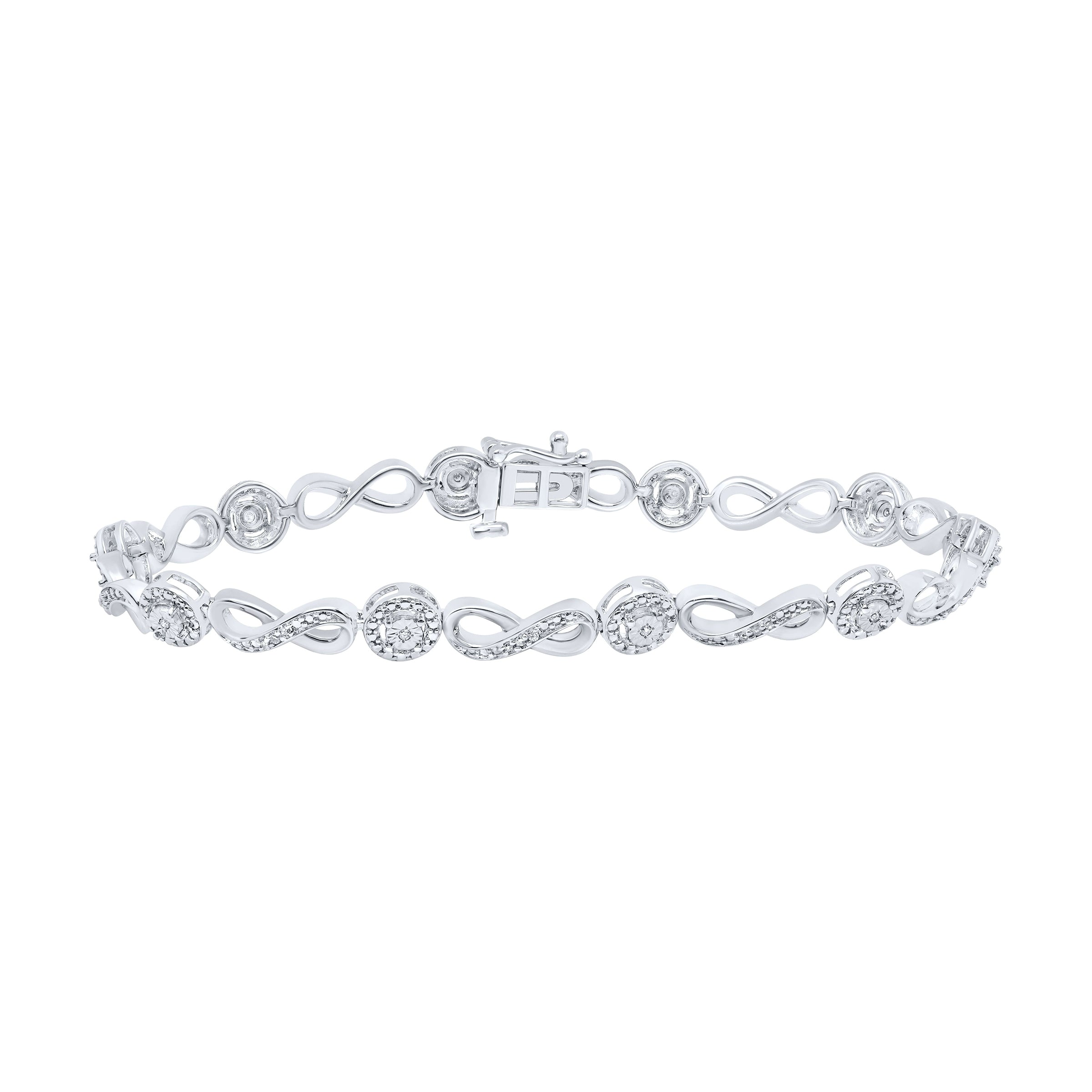 Sterling Silver 1/6Ctw-Dia P1 Gift Bracelet (7 Inch)