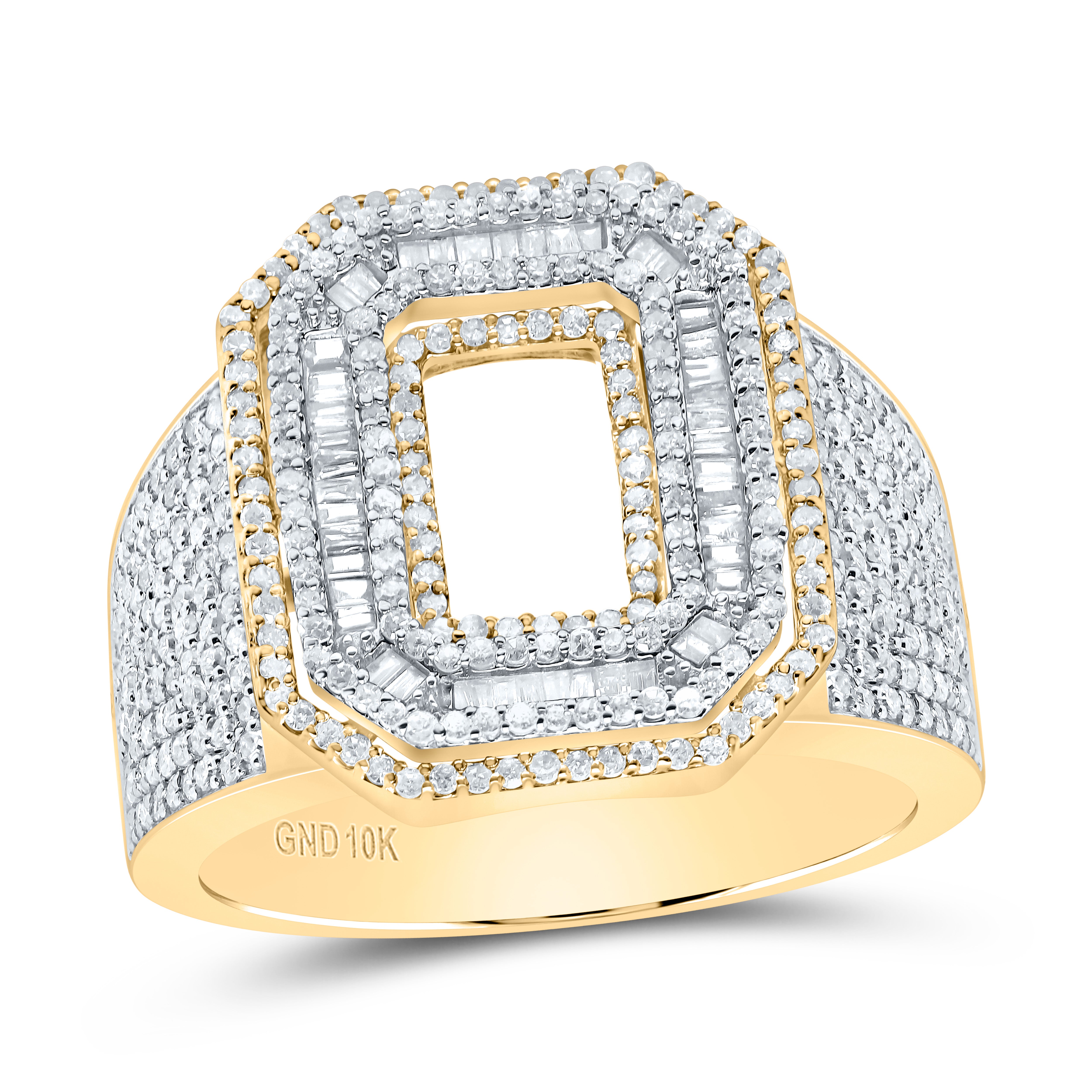 1 1/2Ctw-Dia P1 Initial "O" Men's Ring (9.74 grams)