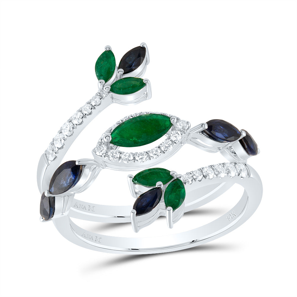 1/4Ctw-Nat Dia Ana M 5/8Ctw Mq-Em, 1Ctw Mq-Bs Nat Gem Ring (3.63 grams)