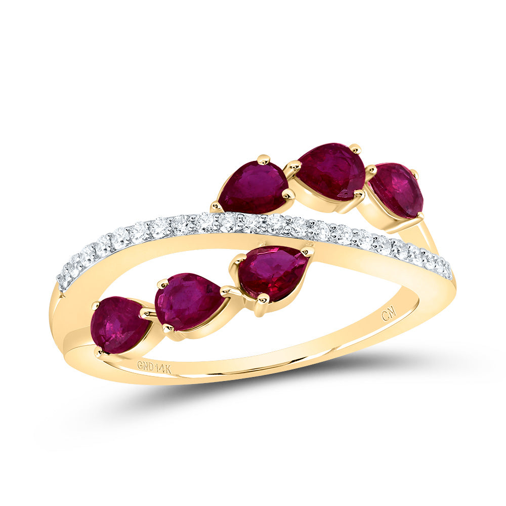 1/8Ctw-Nat Dia Cn 1Ctw Ps-Ruby Nat Gem Fashion Ring (2.51 grams)