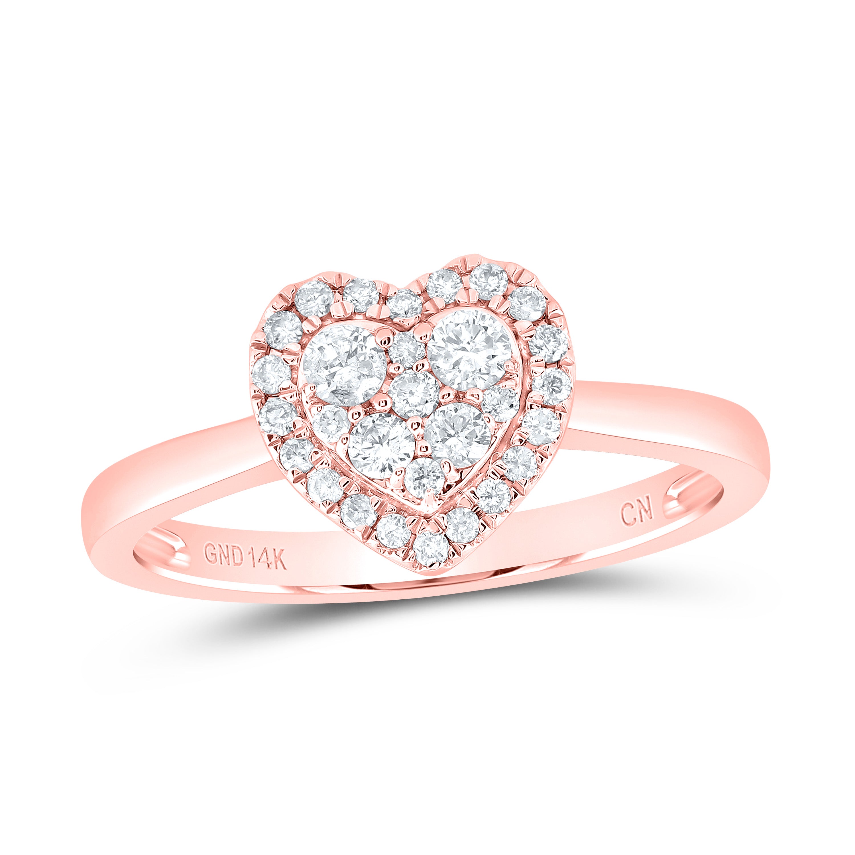 1/3Ctw-Nat Dia Cn Fashion Heart Ring (2.68 grams)