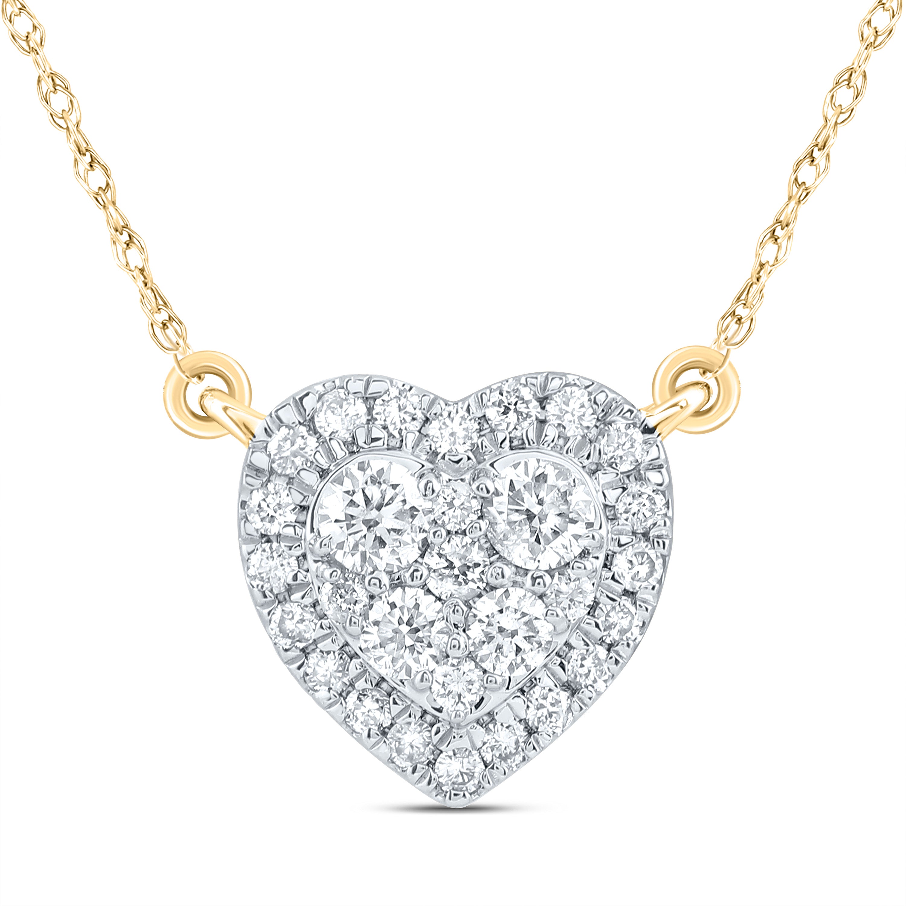 14Kt Gold 1/3Ctw-Dia Cn Fashion Heart Necklace (18 Inch)