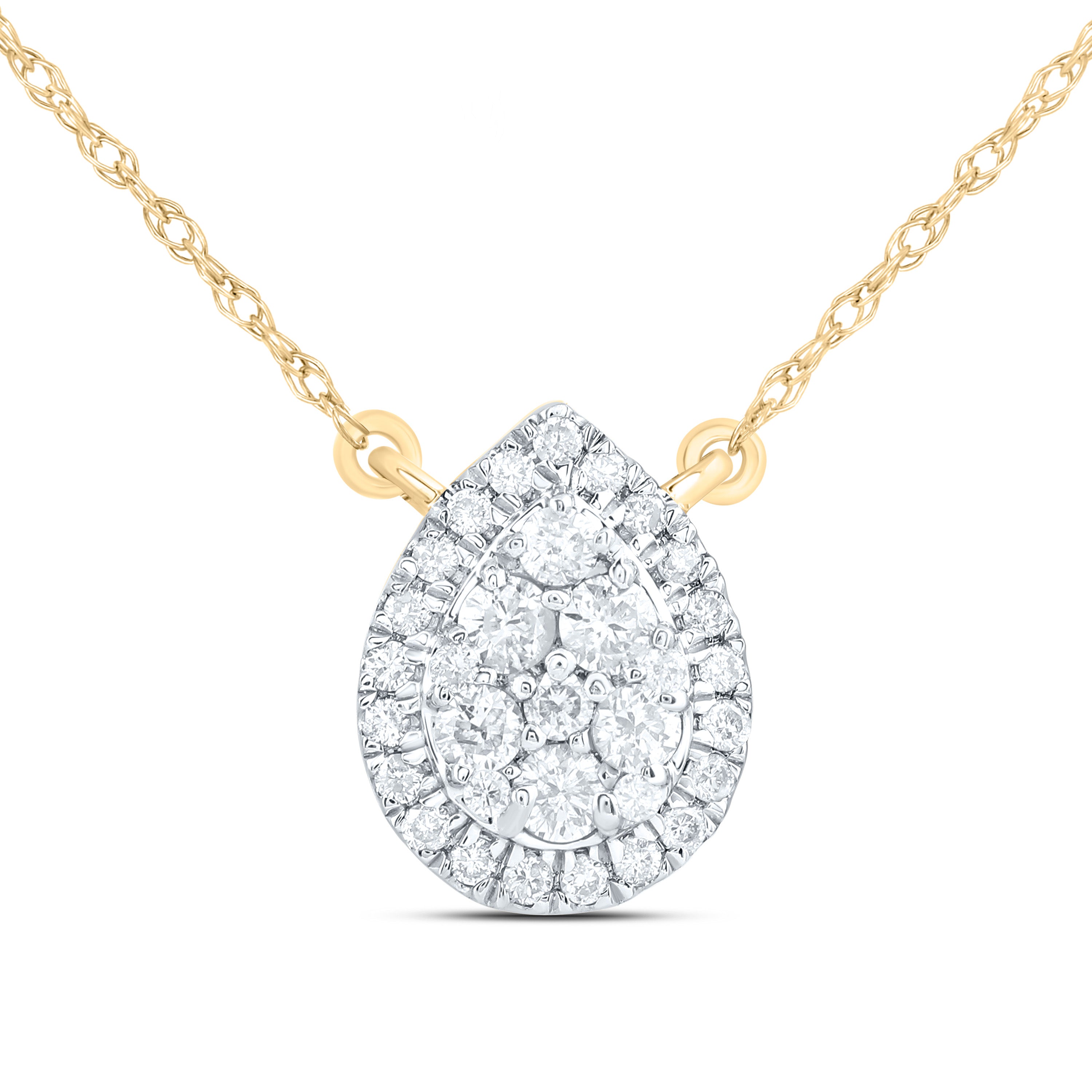 14Kt Gold 1/3Ctw-Diamond Fashion Pear Necklace (18 Inch)