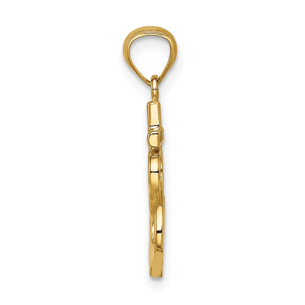 14K Anchor with Heart Pendant (0.71 grams)
