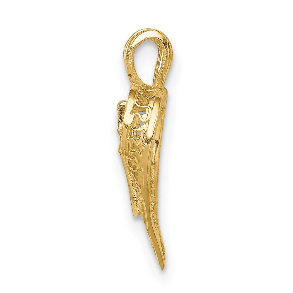 14K Diamond-cut Heart with Cross Chain Slide (0.7 grams)