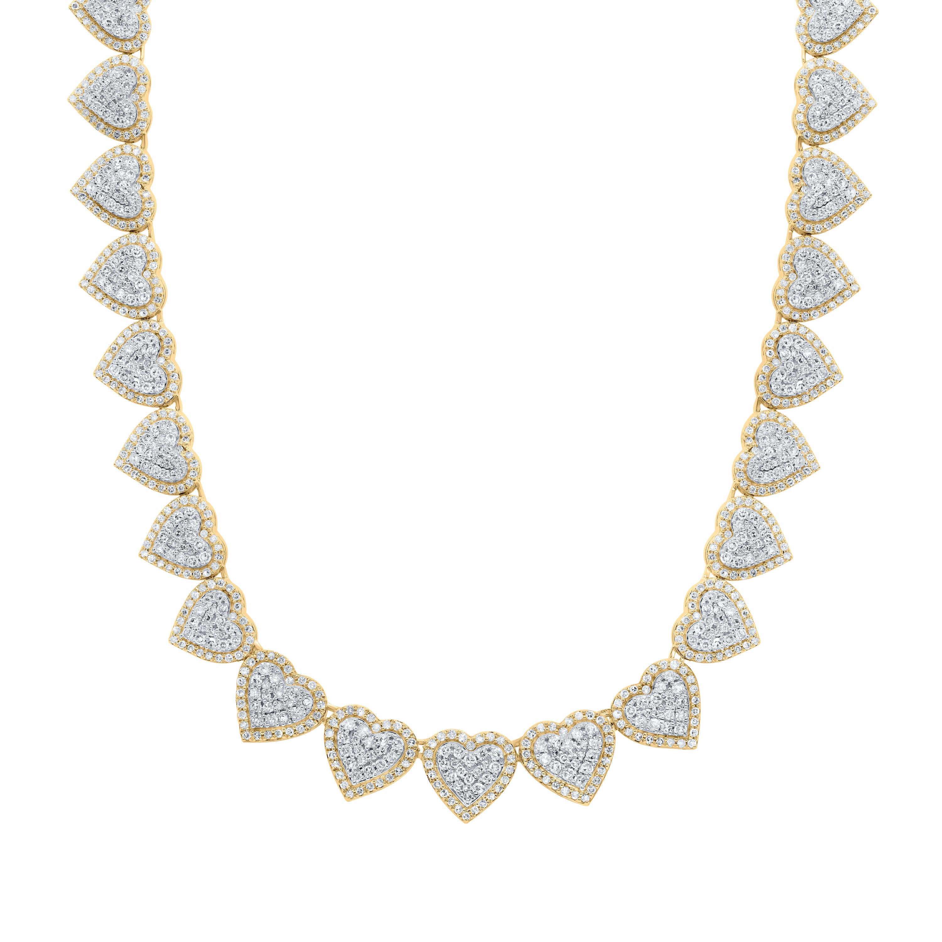 14Kt Gold 4Ctw-Dia Nk Fashion Heart Necklace (17 Inch)