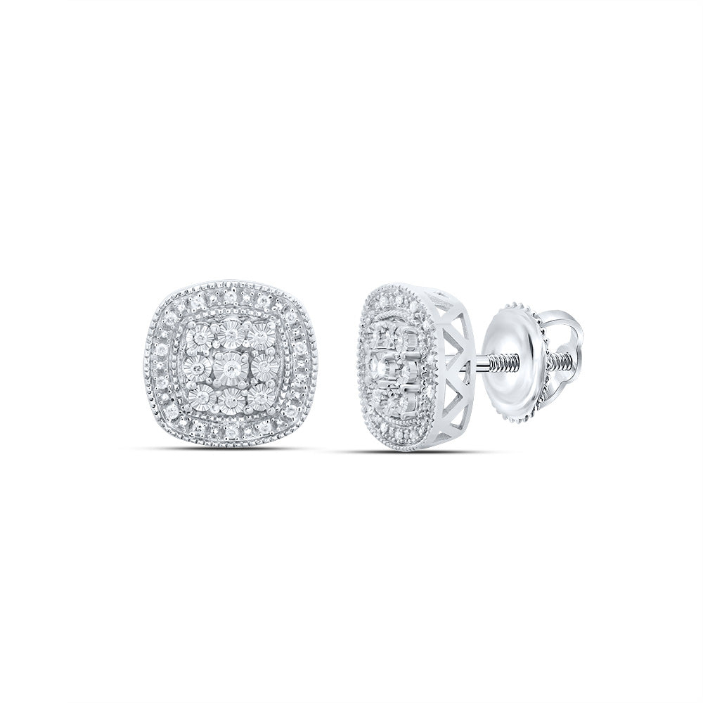 Sterling Silver 1/6Ctw-Dia P1 Gift Cushion Earring