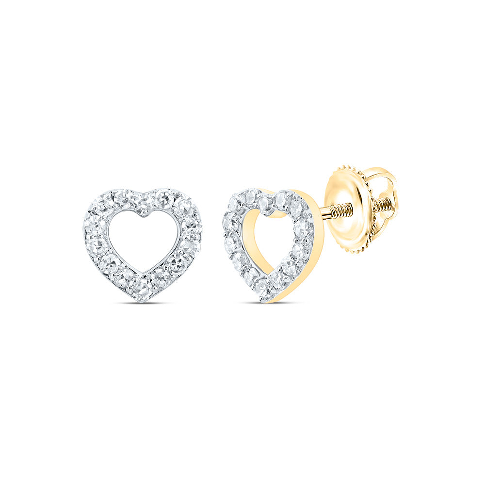 10Kt Gold 1/8Ctw-Dia Cn Gift Heart Earring